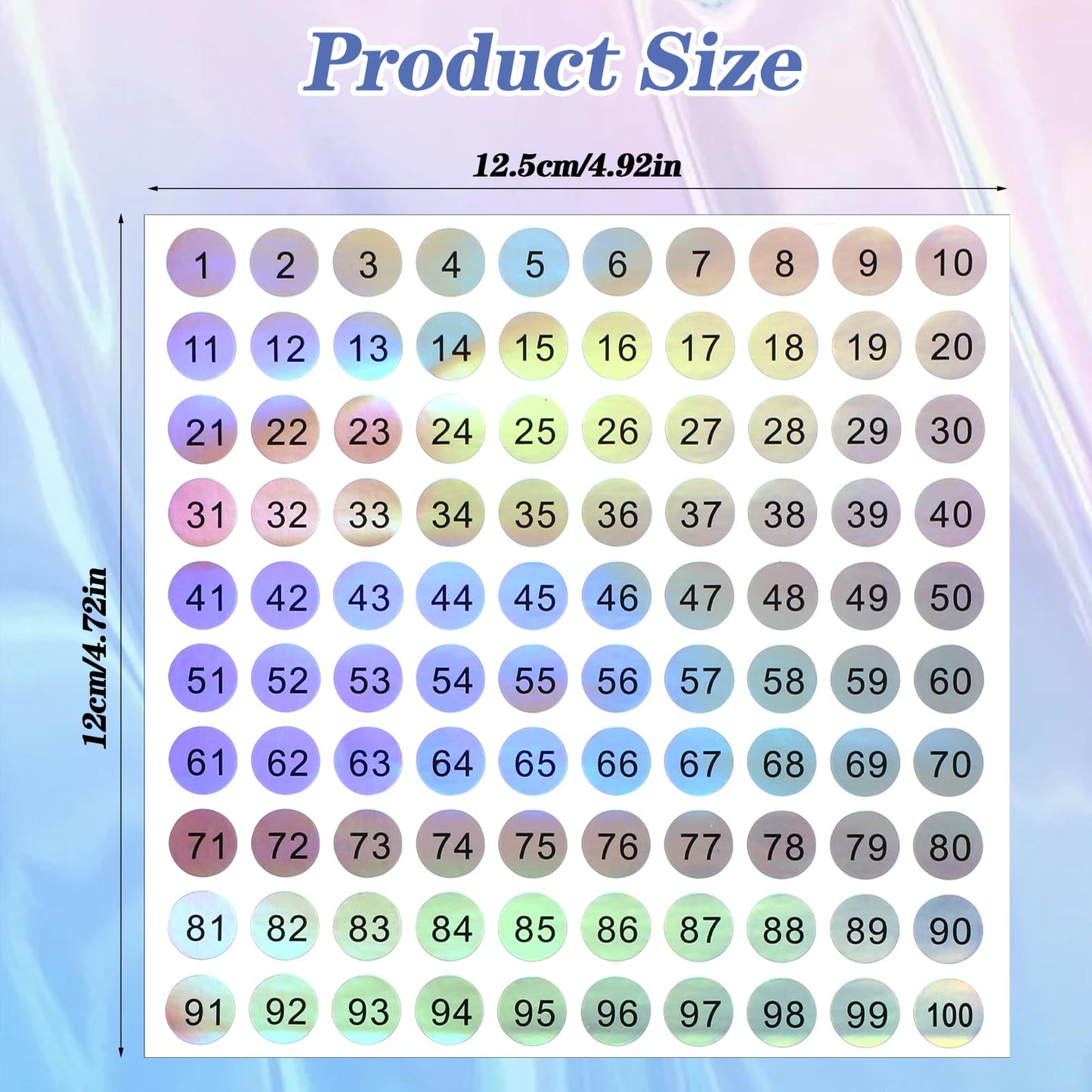 10 Sheets Consecutive Number Stickers 1-100 - Small Round Numbers Self-Adhesive Labels for Office, Home, Kitchen, Classroom, Locker
