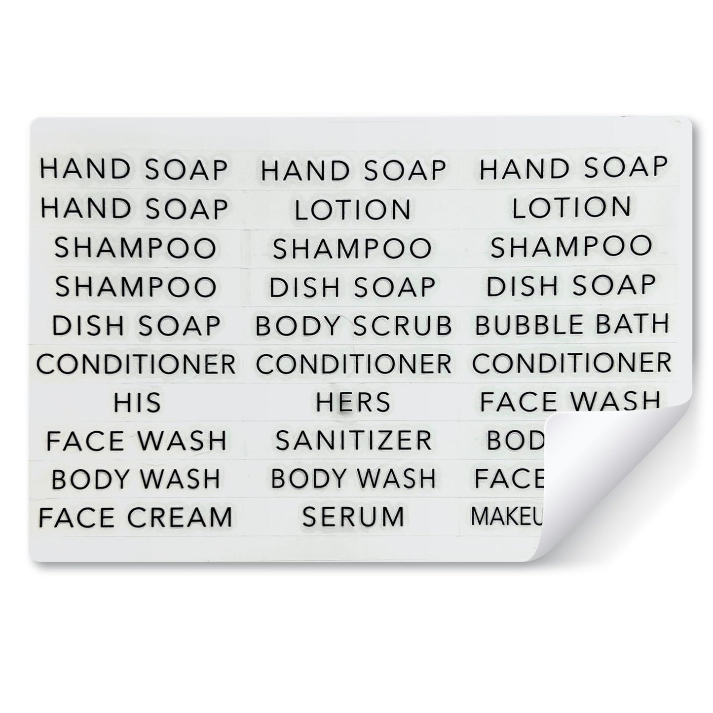 Alora Waterproof Labels for Bottles | Bathroom Decals for Amber Glass & Plastic Containers (30 Adhesive Decals, 1/2 X 2 Inches, Black) Transfer Stickers