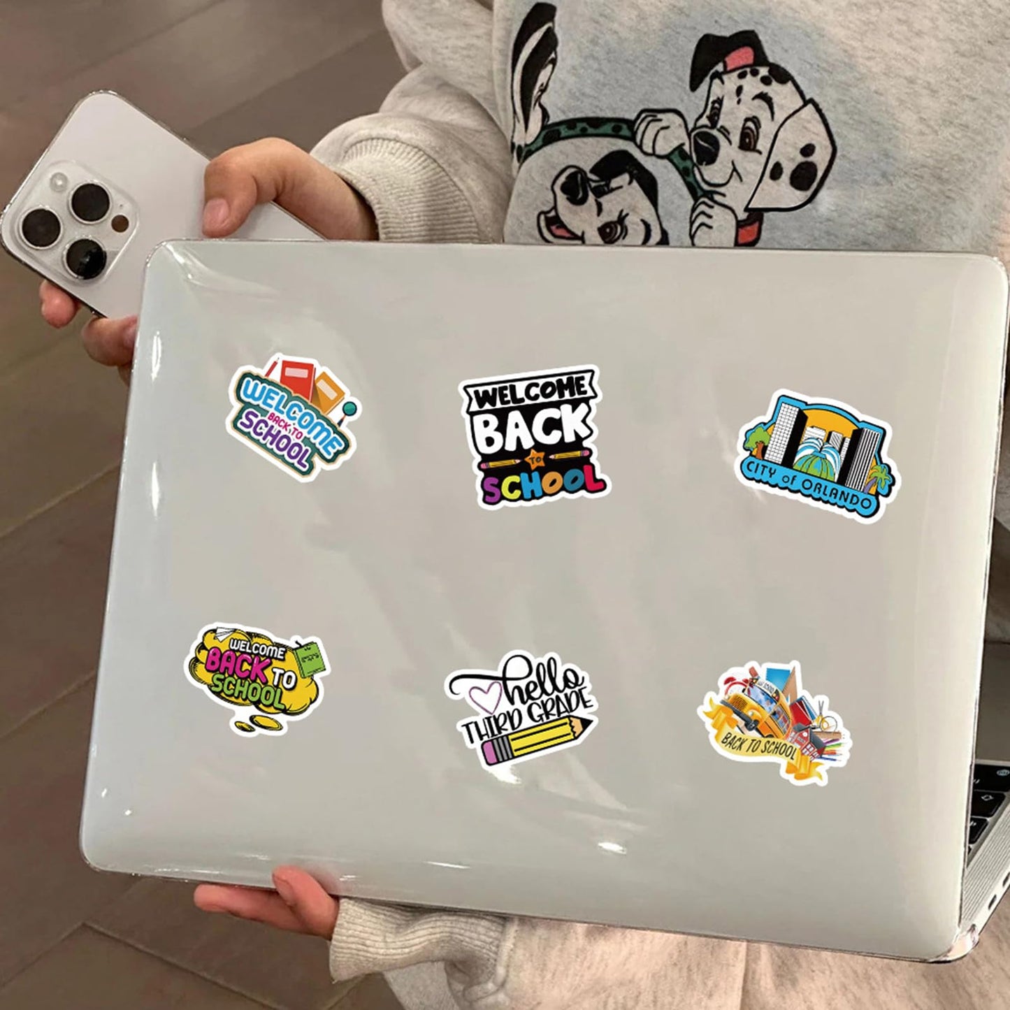 Back to School Gift Sticker Schoolbag Label Stickers Cute Stationery Reward Sticker Bus Book Apple Decals First Day of School Art Sticker Arm Body Accessories for Students 50 Pcs