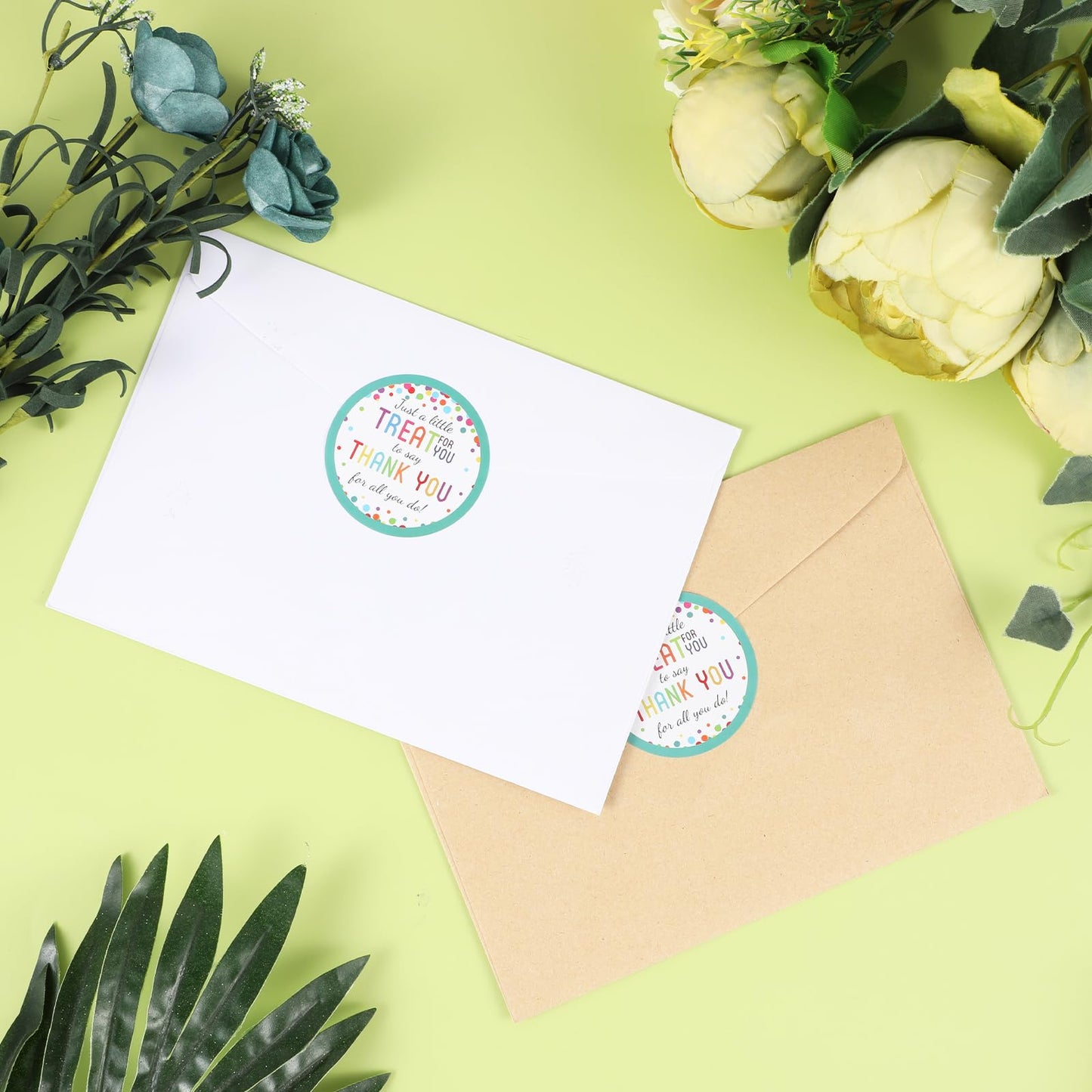 120 Pcs Thank You Stickers, 2 Inch Colored Dot Teacher Appreciation Stickers, Small Business & Gift Wrapping Labels 120 PCS