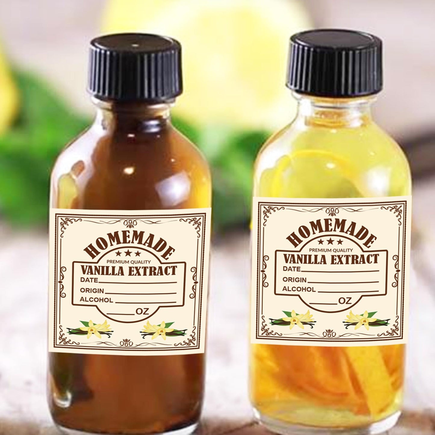 2 Inch Vanilla Extract Labels - Homemade Stickers for Handcrafted Bottles - 500 Pcs Christmas Kitchen Pantry Gift Labels