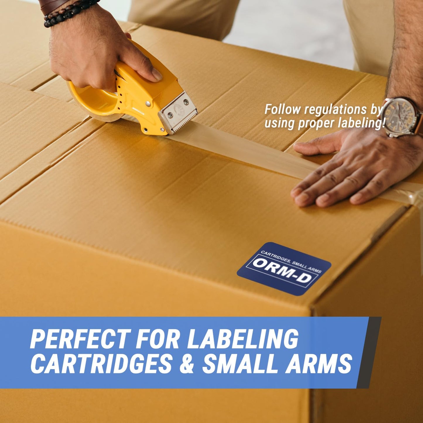 300 Labels - 2 x 1.5 Inch ORM-D Cartridges, Small Arms Stickers - Strong Adhesive Shipping Labels for Other Regulated Materials