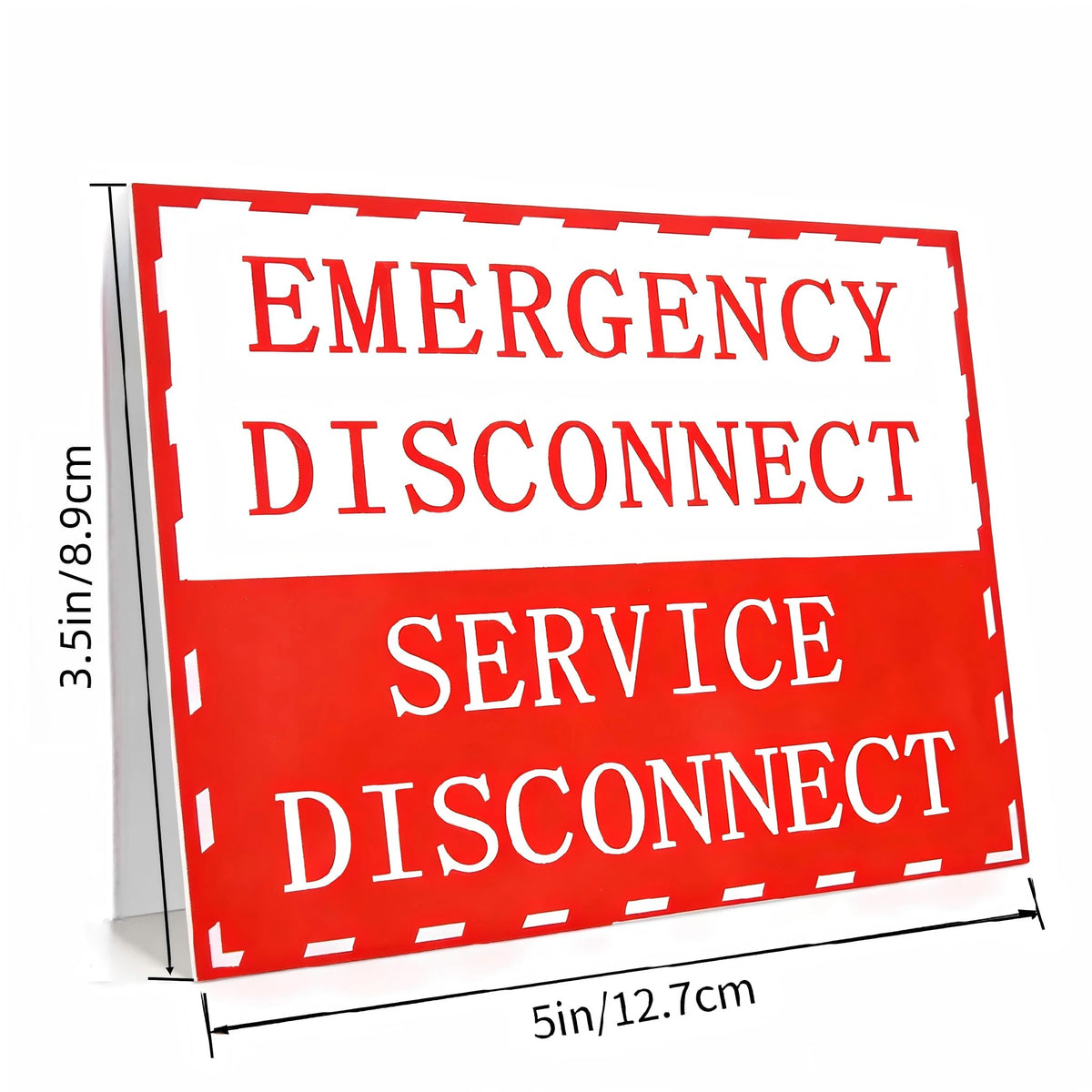 NICEXIYAZI-NEC Compliant Emergency Disconnect Stickers, 5 x 3.5 Inch Warning Labels, Service Disconnect Danger Notice Signs for Indoor & Outdoor Electrical Use