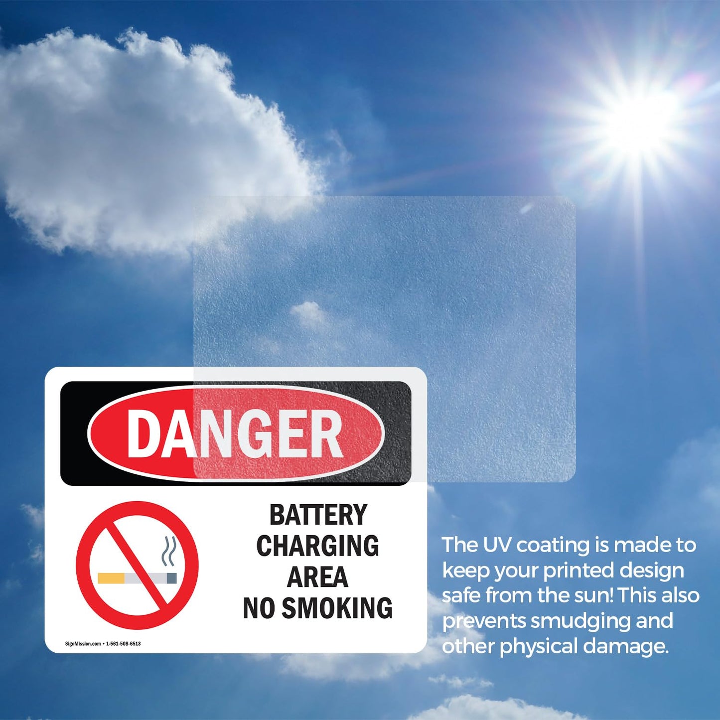 (2 Pack) Battery Charging Area No Smoking OSHA Danger Sign 24 Inch X 18 Inch Vinyl Label Decal Sticker Weather Resistant, UV Protected for Workplace, Business, and Construction Site, Made in the USA Vinyl Decal 18 Inch X 24 Inch