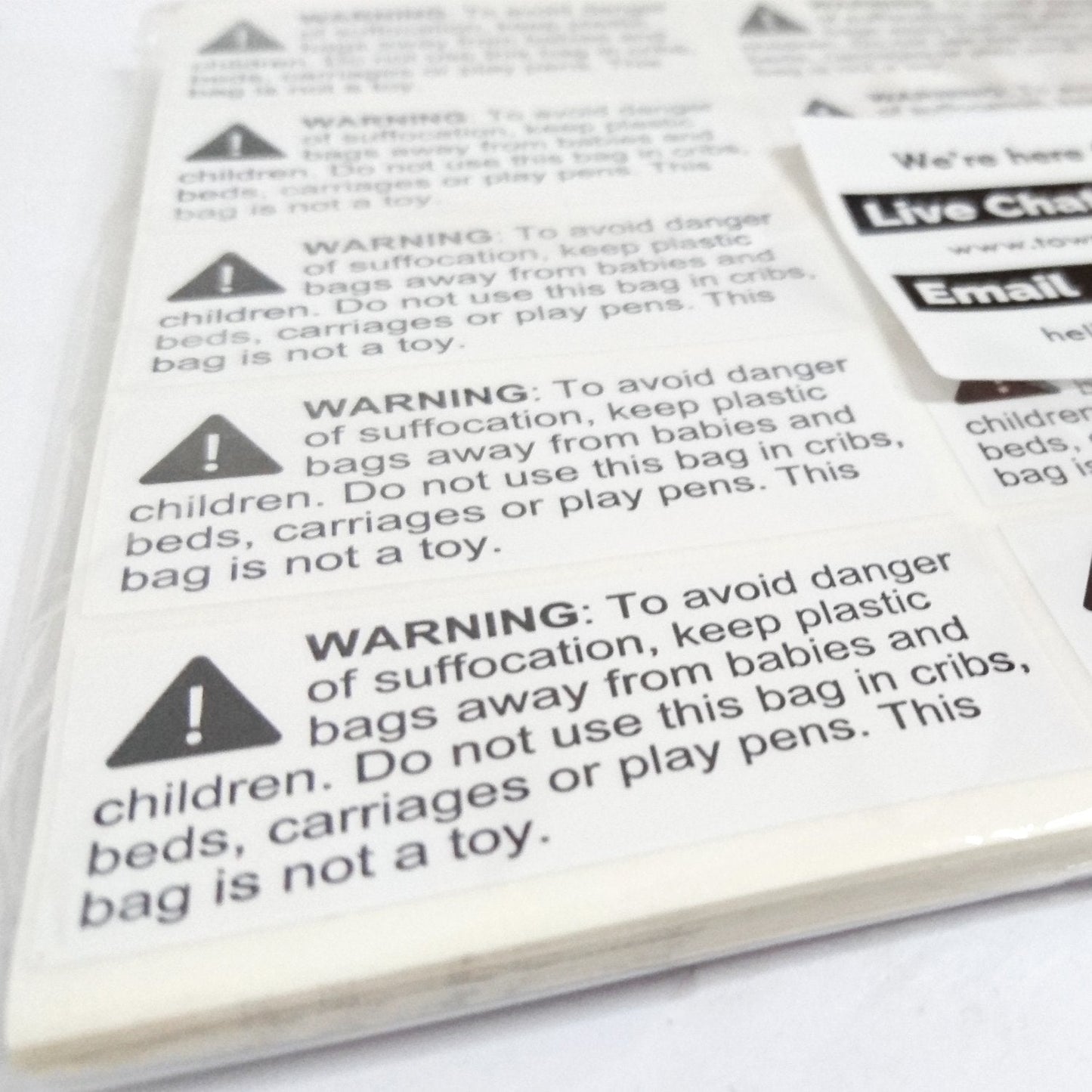 Rectangular Suffocation Warning Labels - Pack of 1000, 2.4 x 1