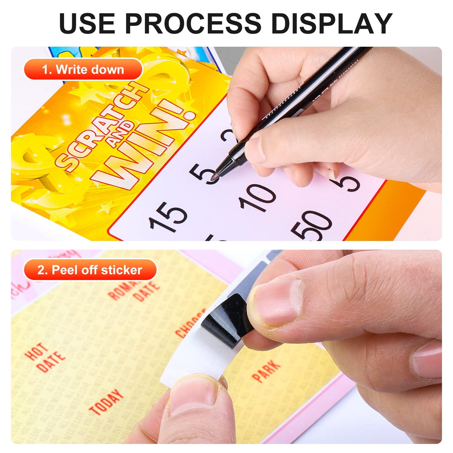 Scratch Off Sticker 0.39x1.18inch 1000pcs Gray self-Adhesive Scratch Off Label Scratch Cards Games