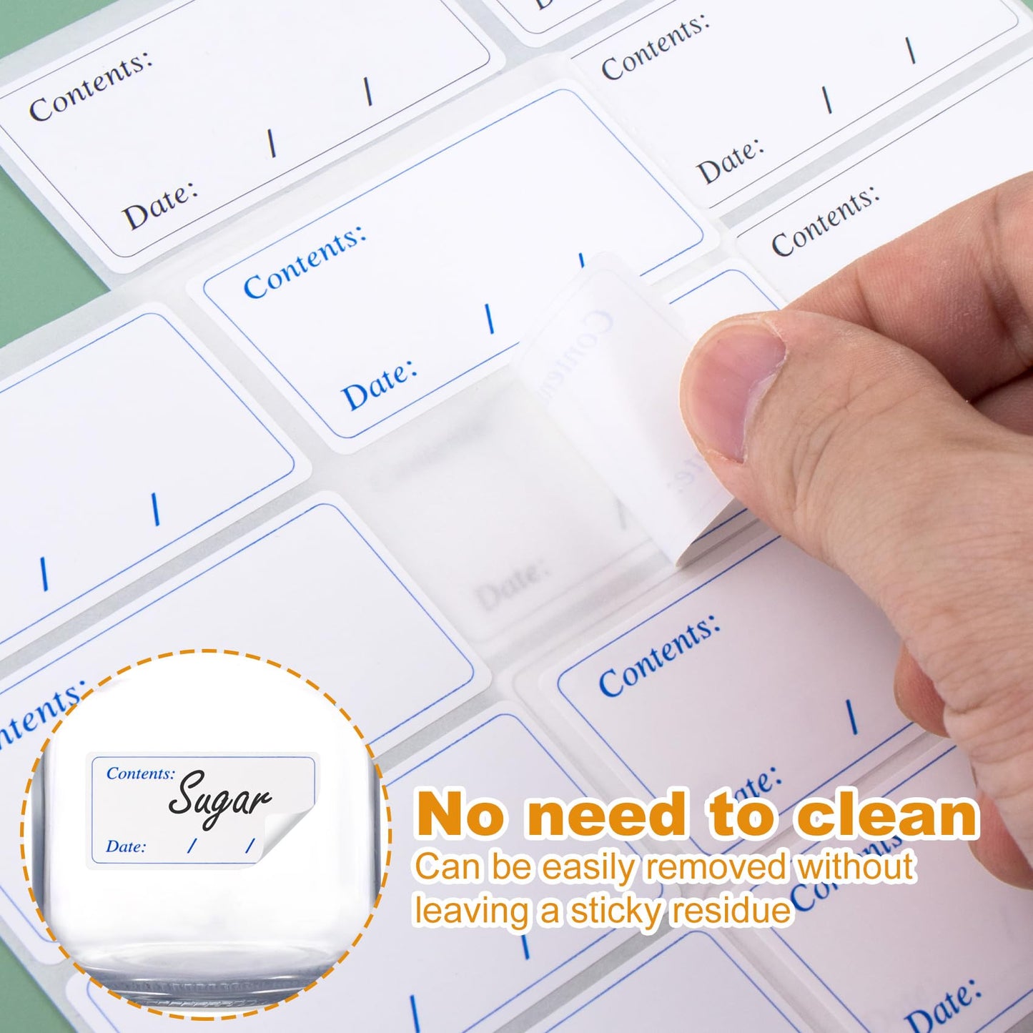 300pcs Removable Freezer Labels, Blank Writable Food Storage Labels, Food Date Sticker Pantry Labels for Kitchen Restaurant Market Grocery Store Food Containers