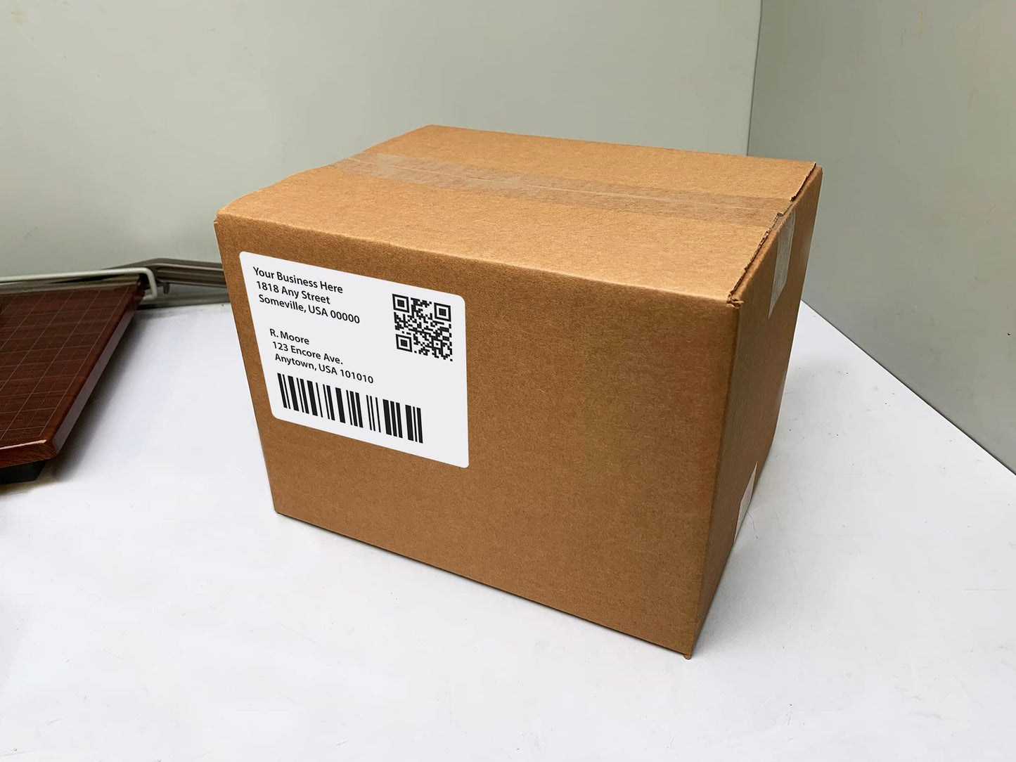 Blank Labels Address Barcode Shipping Labels, 4" x 3.33" (4 x 3-1/3) Permanent White Matte Label, Inkjet and Laser Printer Guaranteed Made in USA, 6 Labels Per Sheet- 100 Sheets - 600 Labels