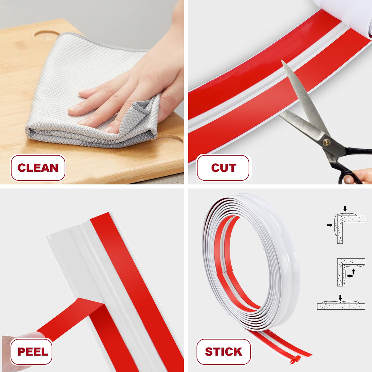 Kikerike 0.8 Inch x 10 Feet Wall Corner Protector Peel and Stick Corner Trim Molding Strip Self Adhesive wall Edge Protectors Guards for Edge Ceiling, White 0.8 In x 10 Ft