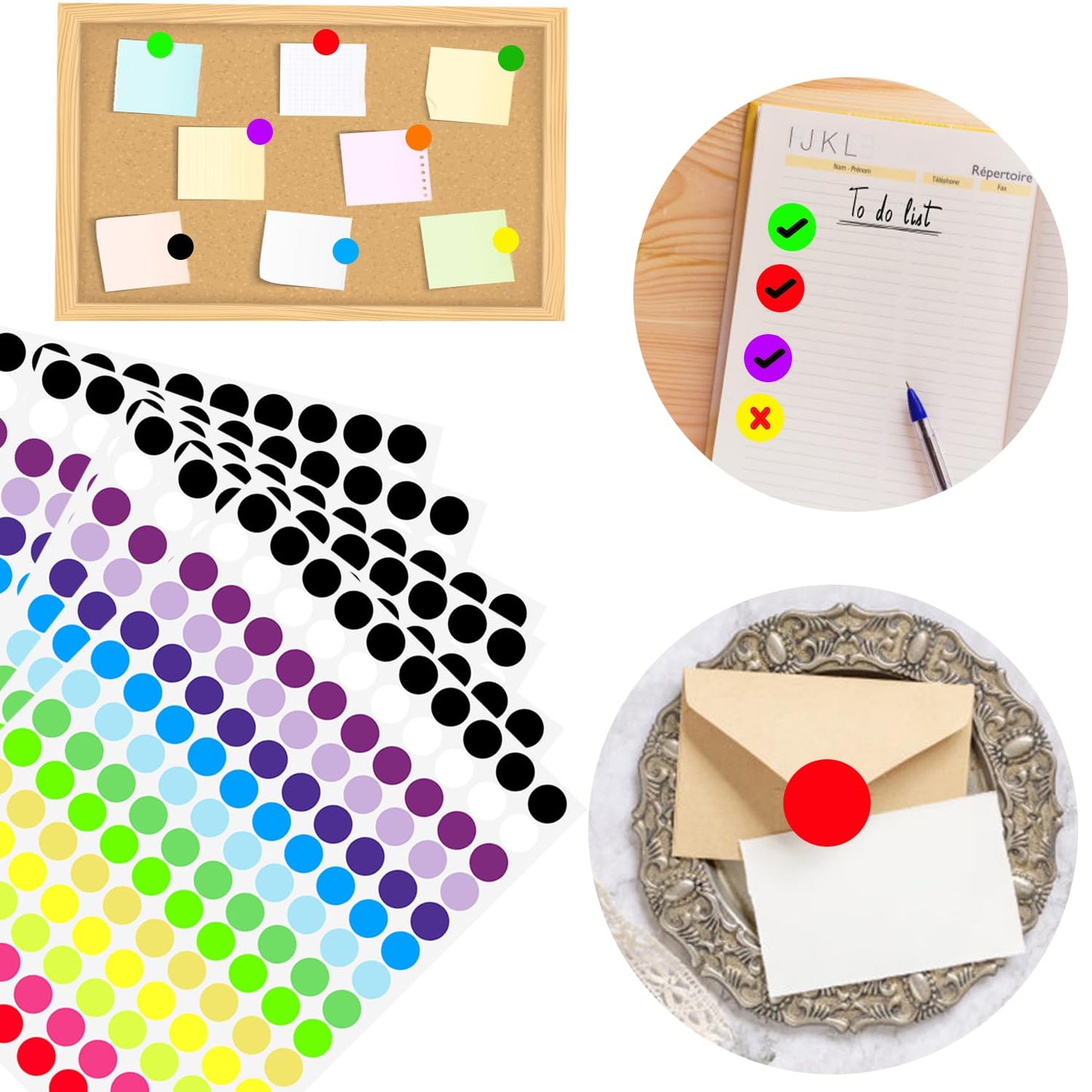 2800 PCS 1/2" Dots Stickers, 14 Colors Small Circle Price Stickers for Garage Sale, Polka Round Color Coding Labels for Toddlers Classroom Office Kitchen Classification Papers 1/2 inch