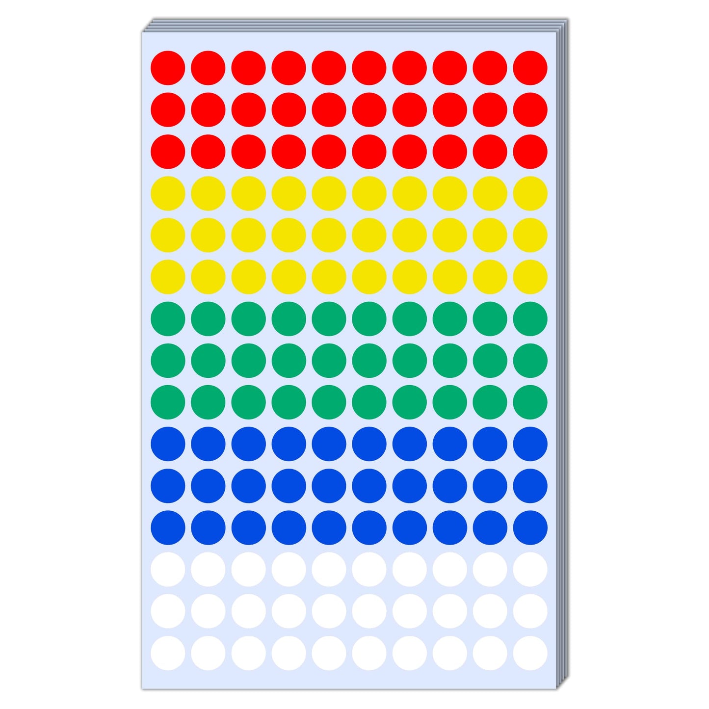 2100 Pack - 0.4" Colored Dot Stickers, Small Round Circle Labels - 5 Colors 2100 Pieces