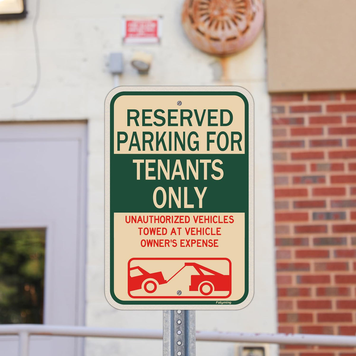 2 Pack Reserved Parking Sign Tenants Only Sign 18 x 12 Inches Reserved Parking For Tenants Unauthorized Vehicles Towed Signs Metal Reflective Sturdy Rust Aluminum Weatherproof Easy Mounting