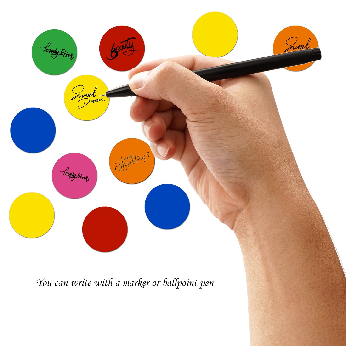 3000 Pieces 1 Inch Round Removable Color-Code Dot Stickers Circle Dots Stickers Label Rolls Label Sticker for Office 500 Pieces/Roll