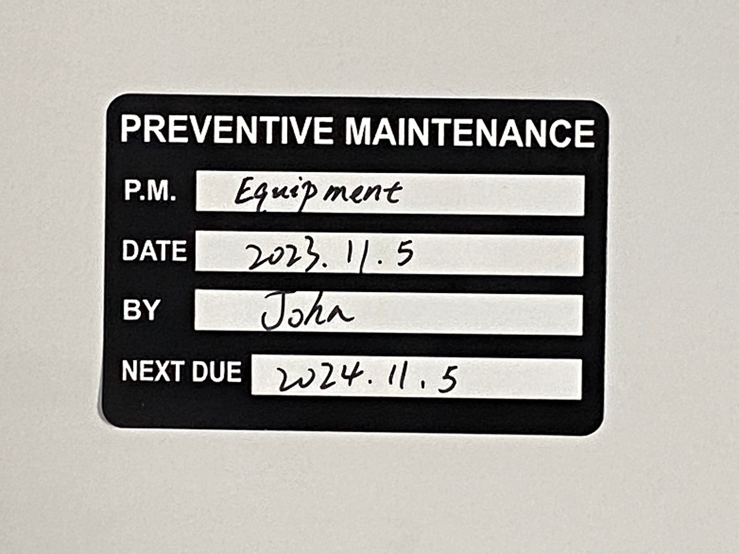 2x3 inch 200 PCS Black Preventive Maintenance Stickers for Machines and Equipments