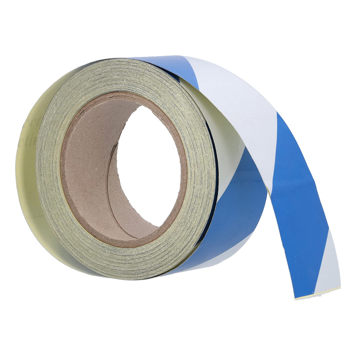 Safety Warning Stripe Tape, 2In x 98Ft High Visibility Barricade Adhesive Tape Blue & White Strong Grip Abrasive for Floor Walls Pipes 1Pc