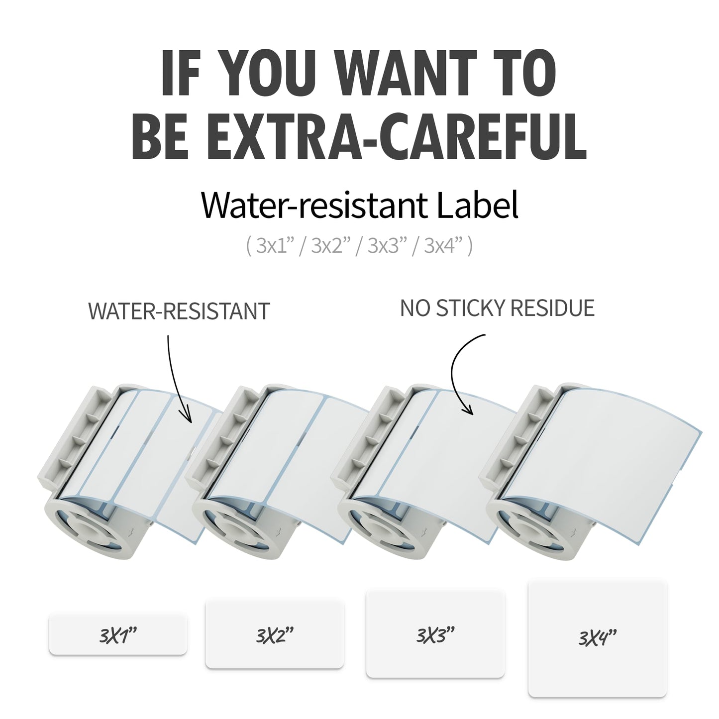 Nemonic Label Printer Paper Cartridge | Name Tag Stickers for Thermal Printer | Waterproof Personalized Sticker Labels (3 x 3 Inch) Water resistant(3"x3")/125labels Inches
