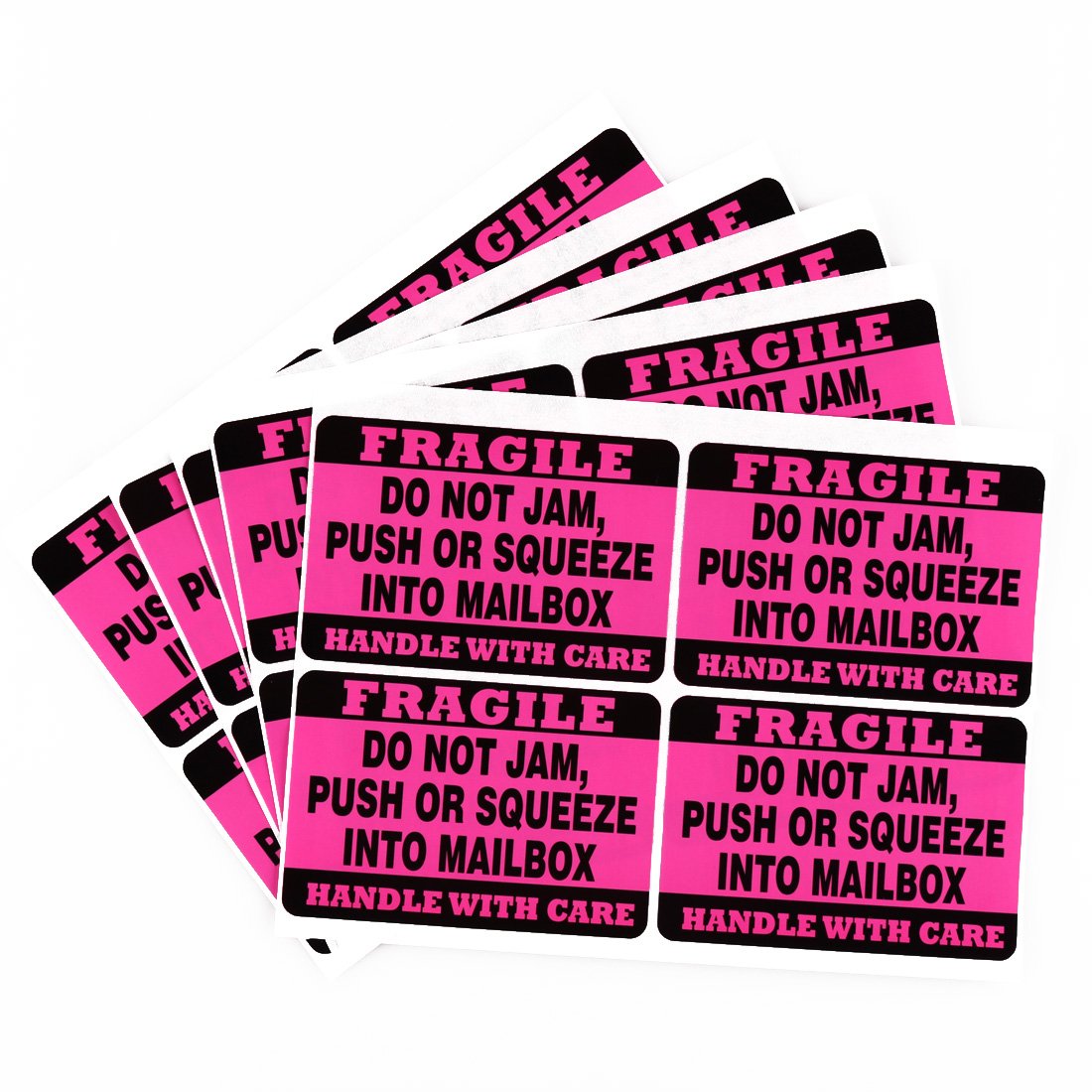 200pcs 2x3" Do Not Jam Push or Squeeze into Mailbox Fragile Handle with Care Shipping Labels Sticker Sheets