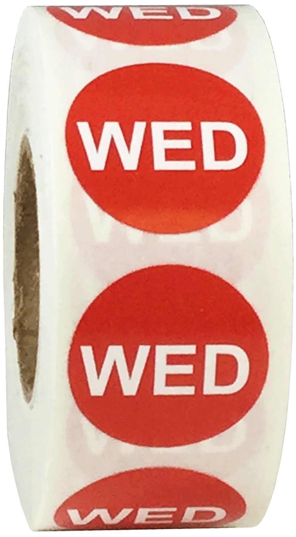 Red Wednesday Circle Dot Stickers, 3/4 Inch Round, 500 Adhesive Labels on a Roll for Scheduling, Organization, Task Management, and Inventory - Made in The USA