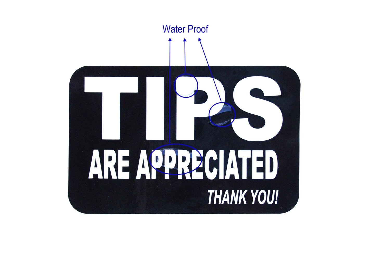 10 Pieces Tips are Appreciated Vinyl Stickers,2.5 inches by 4 inches Self Adhesive Stickers,UV Waterproof Scratch Resistant Film Labels