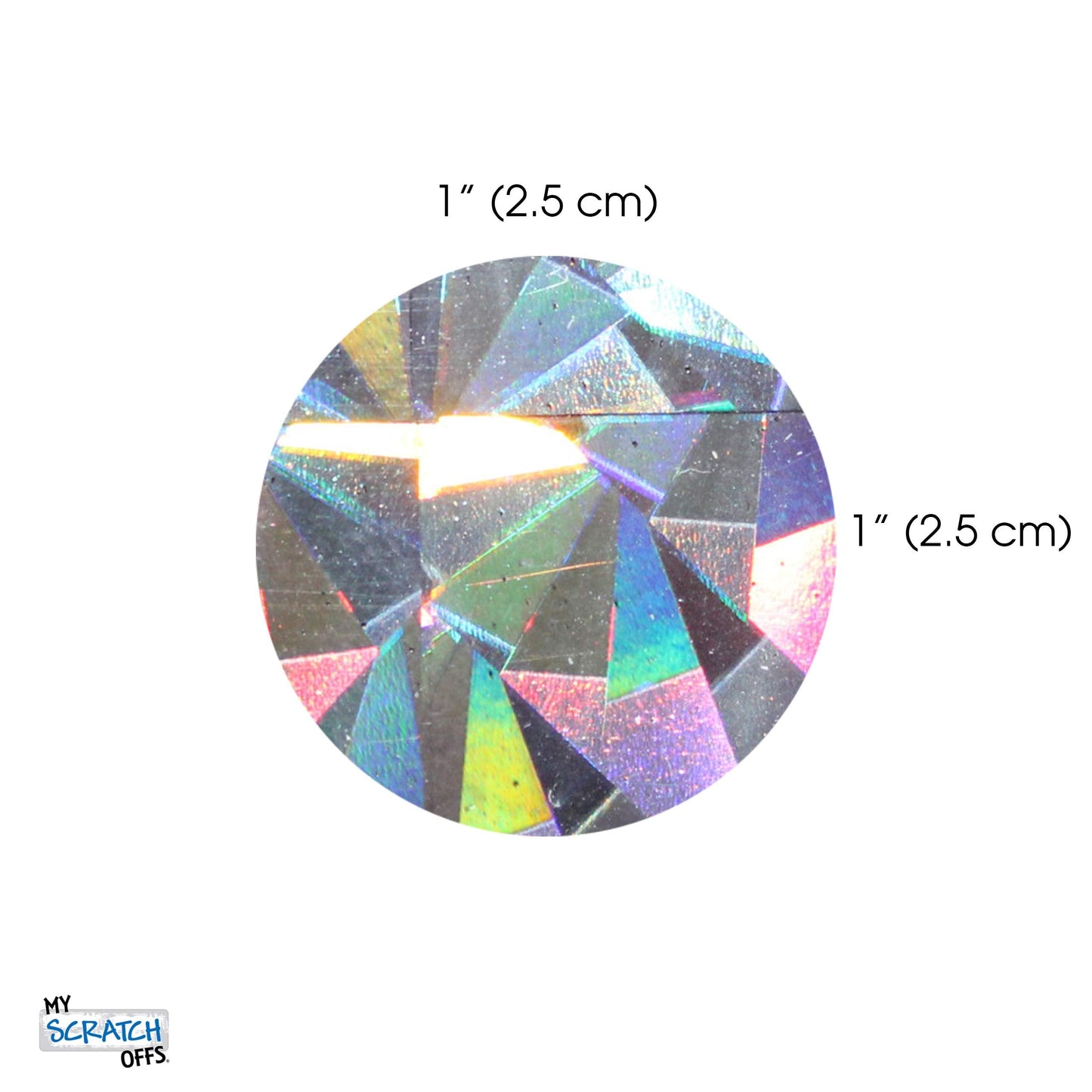 My Scratch Offs 250 Pack Hologram Silver Round Scratch Off Stickers Circle Labels 1 Inch DIY for Replica Lotto Raffle Card Games, Codes, Small Business