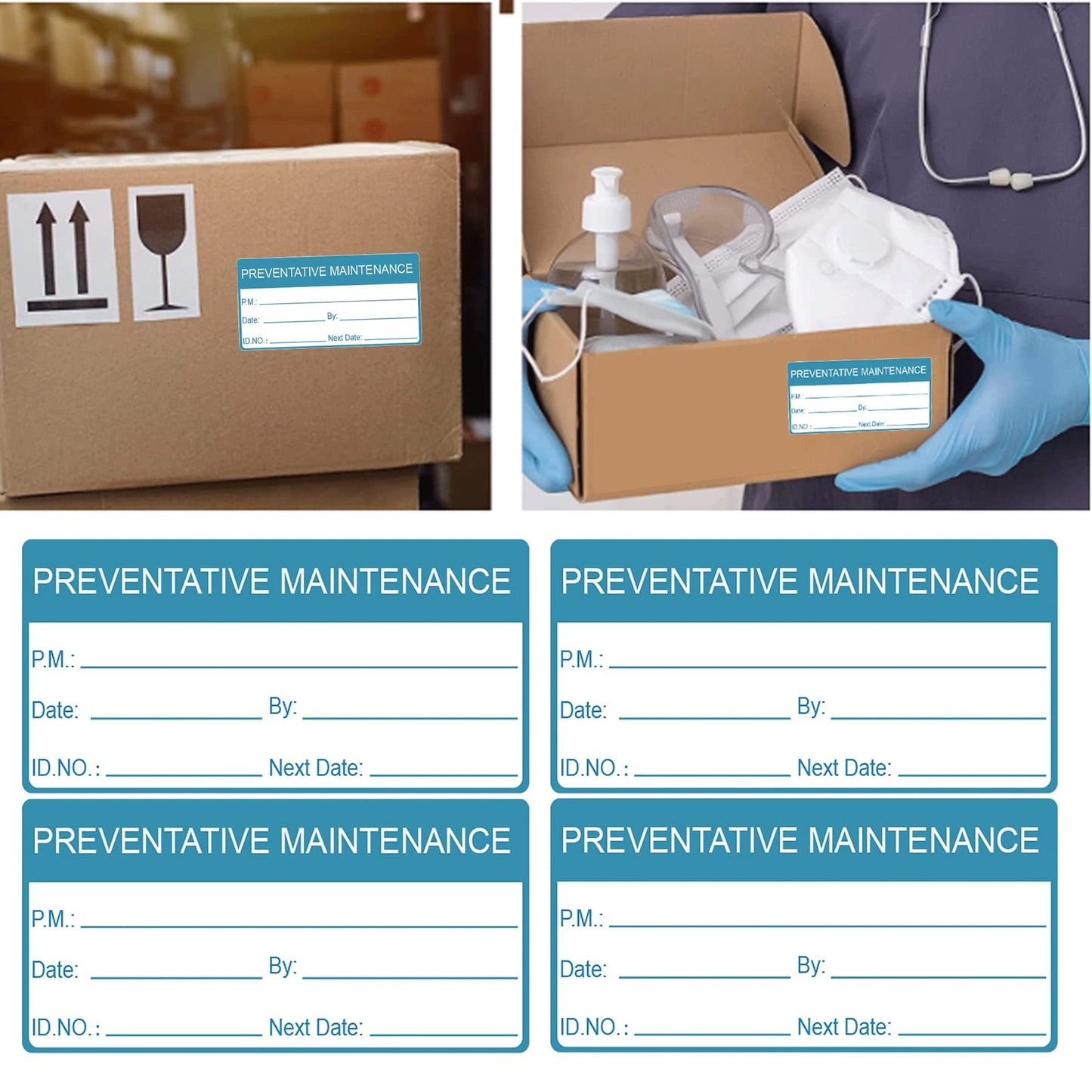 Self Laminating Preventative Maintenance Labels 1 x 2 Inch Inspection Safety Label by Date Next Stickers 180 Pcs Write On Calibration Stickers with Clear Flap Stickers Industrial Adhesive Vinyl Labels Blue
