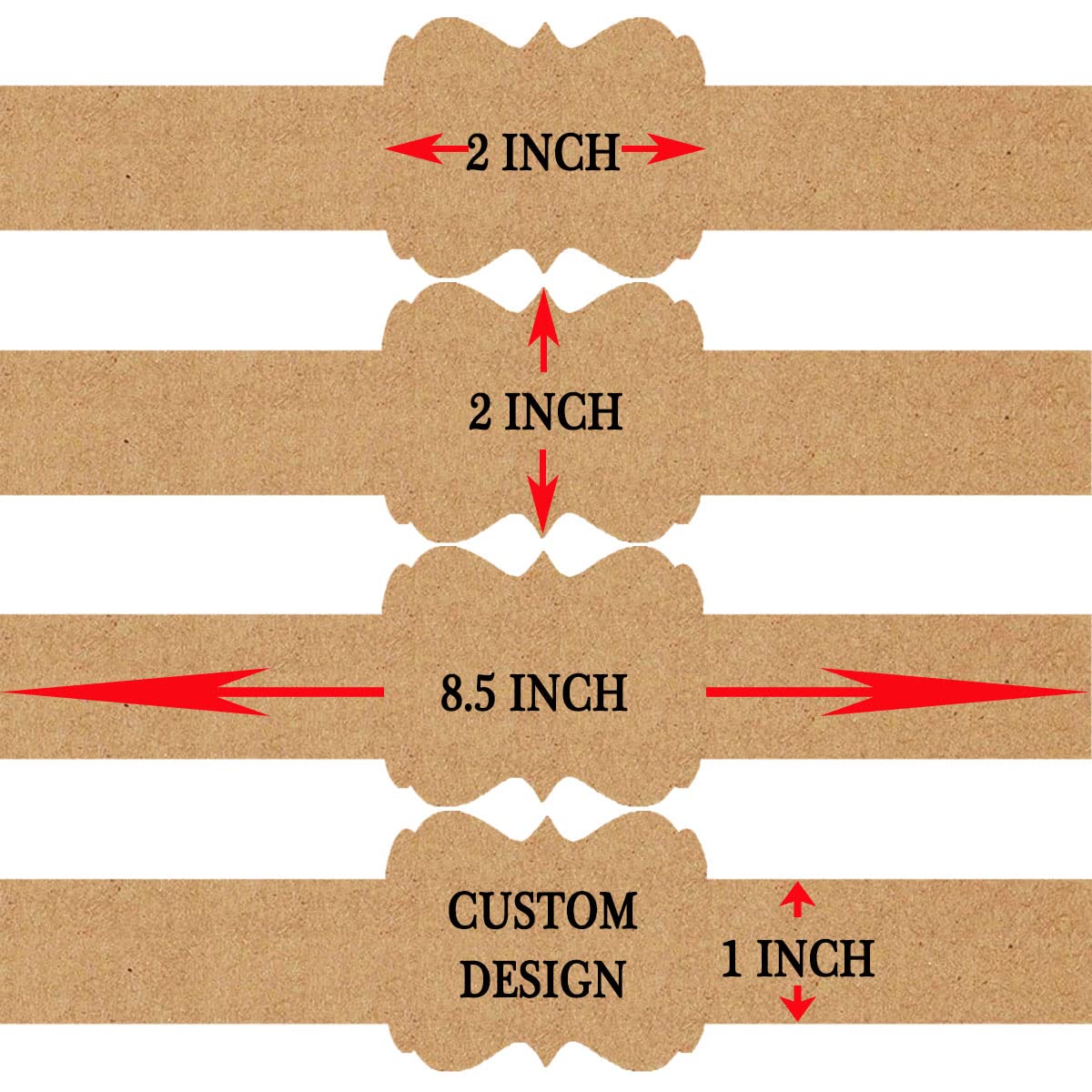 YOUOK Printable Natural Blank Kraft Soap Band Labels Stickers, 8.5x2 Inch Adhesive Brown Wrap Label for Handmade Soap,Lotion Bars,Bath Bombs(100 Pcs)