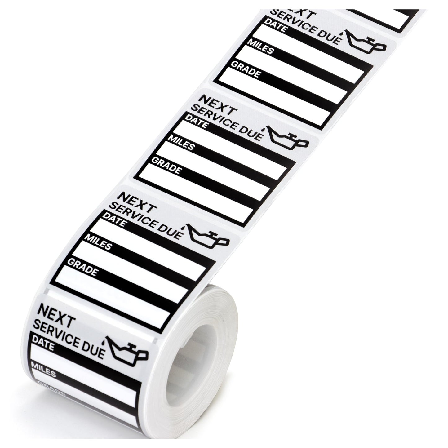 for Oil Change Stickers Vinyl 300 Pcs 2”x 2” Service Black Stickers, Next Service Due Reminder Sticker Labels, Easy to Write on, Easy to Peel with No Residue (Black)