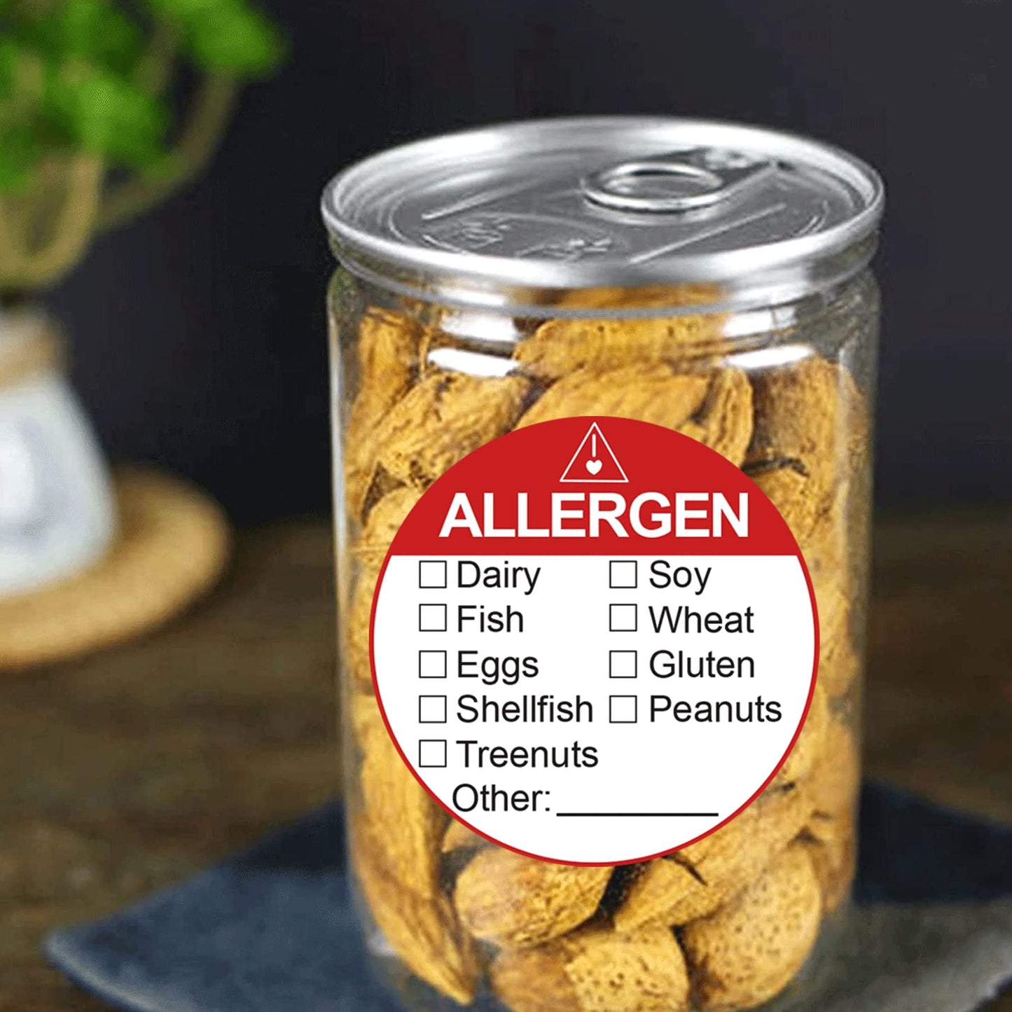 Allergen Allergy Warning Labels Sticker 2 Inch Fluorescent Red Adhesive Allergies Stickers Food Rotation Labels Food Allergy Warning Circle Dots Label for Grocery Stores,Food Packaging 500 Pcs Allergen