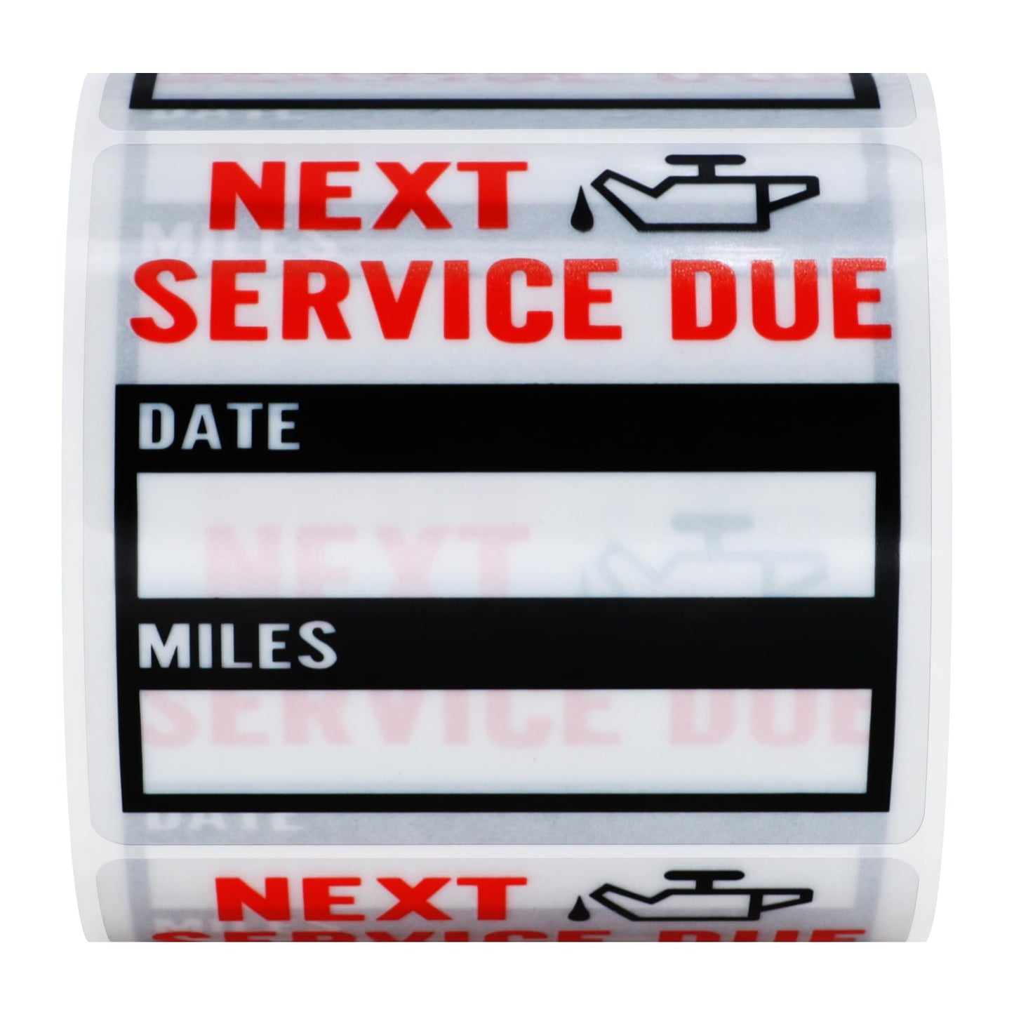 Oil Change Stickers 2x2 inch 200 pcs Service Reminder Labels Window Stickers for Cars Transparent PET (Old Black) Old Black