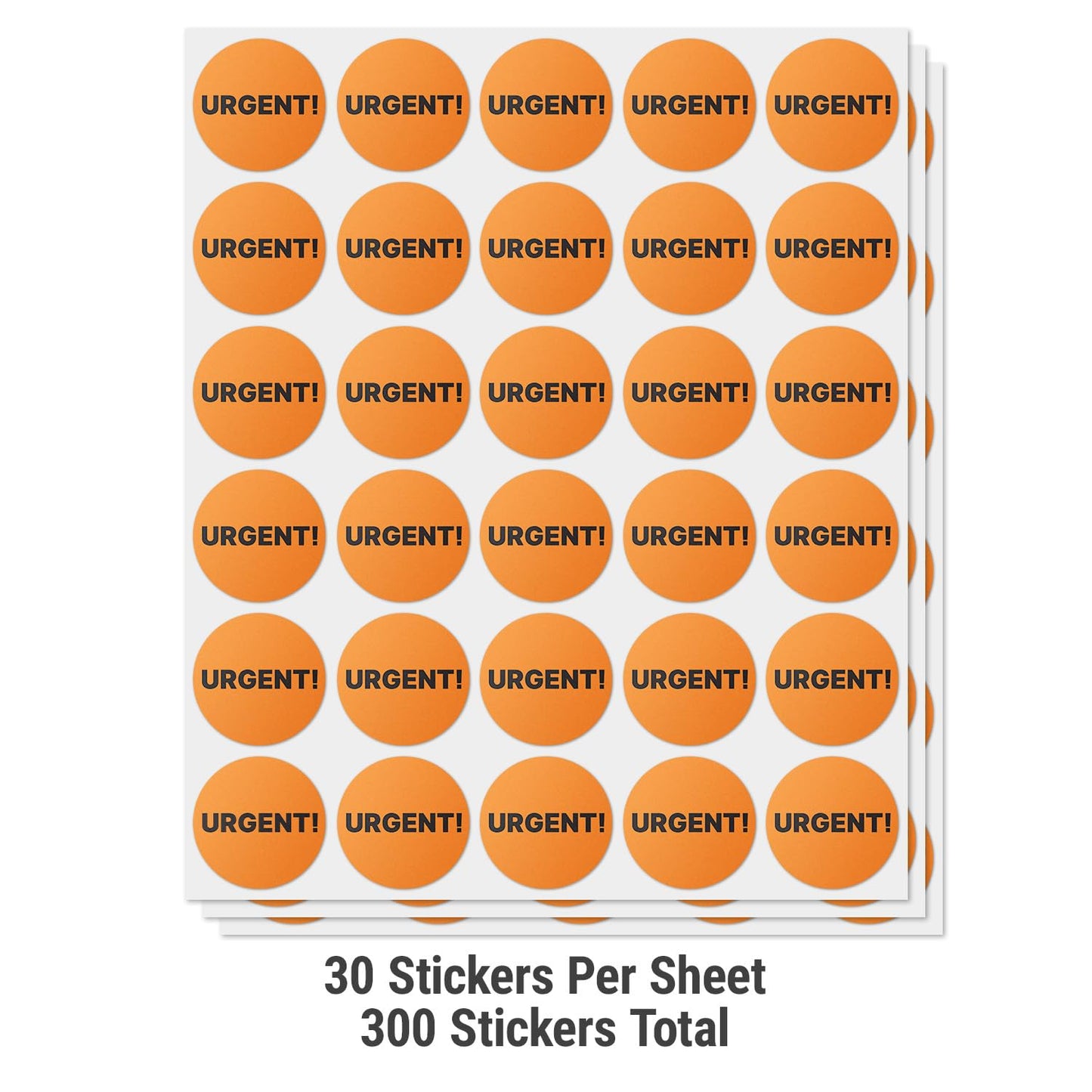 Urgent Labels (1.5 inch, Circle Dot - 300 Labels) Clear & Bold Urgent Signage Stickers for Important Shipments, Packages, Back-Stock, Shipping & Handling