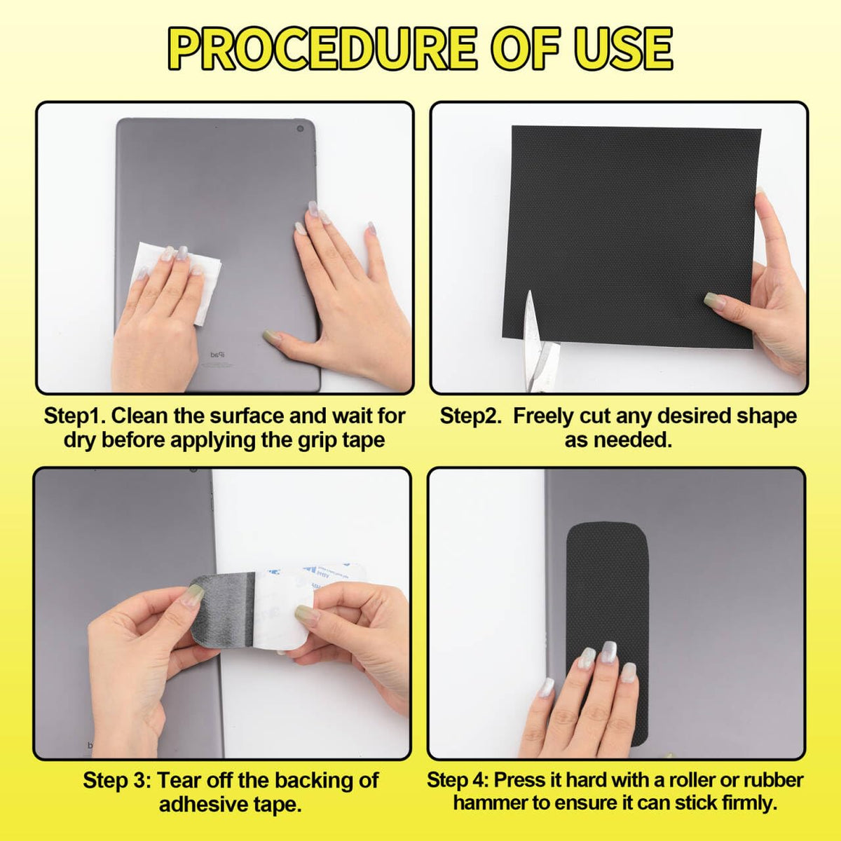 Rubber Grip Tape, Ultra Strong Waterproof Anti Slip Tape with Textured Adhesive for DIY Tools & Gadgets, Customizable for Enhanced Comfort & Safety (1In x 10Ft, Black) 1In x 10Ft 1