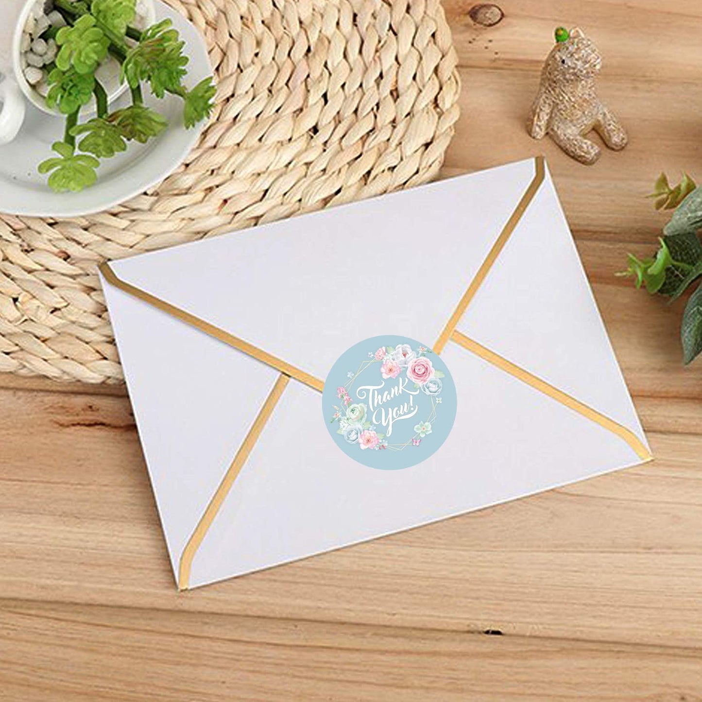 2" Round Thank You Label Stickers Decorative Sticker for Baby Shower Wedding Birthday Party Supplies - 50 Pack