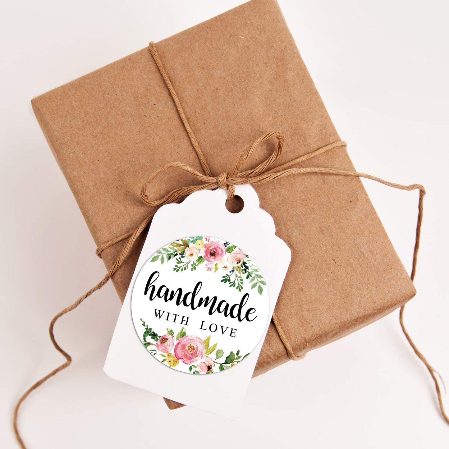 1.4 Inch Floral Handmade Stickers, 500 Round Adhesive Label Stickers, Perfect for Baking, Craft Projects, Gift Package Decoration