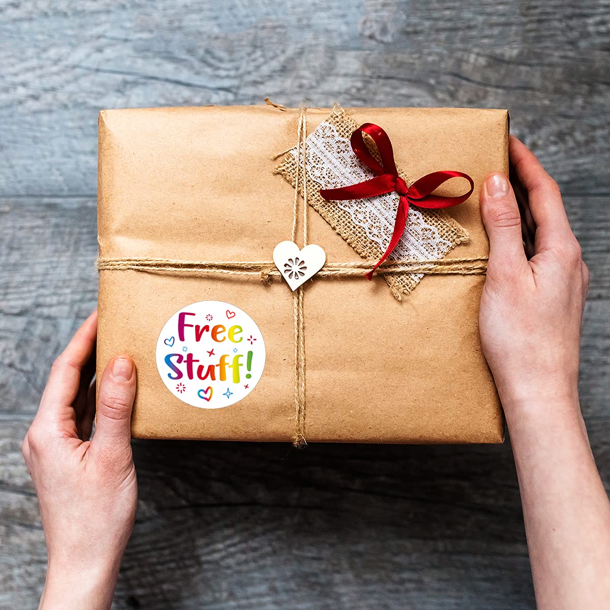 Littlefa 1.5" Cute Stuff Business Stickers, Thank You Sticker, Small Business Stickers for Gift Bags Packaging 500 PCS Free Stuff