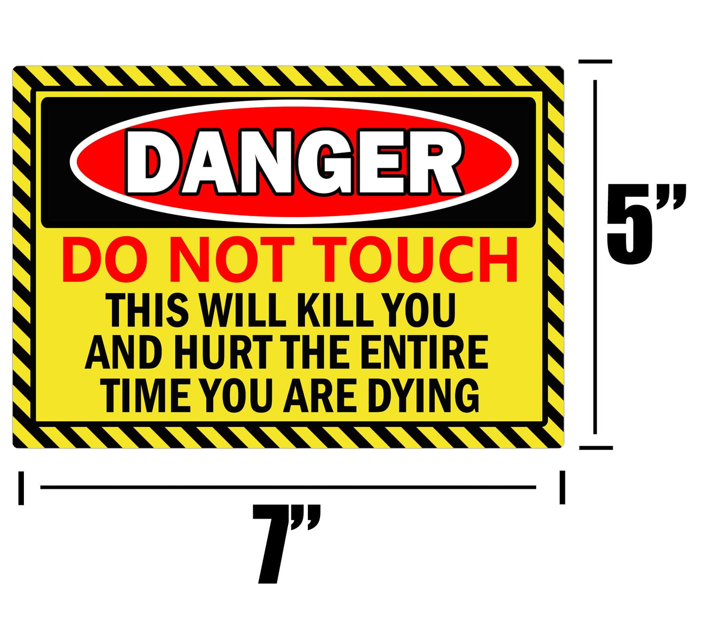 Do Not Touch Stickers 'DO NOT Touch Danger Warning Labels 5 x 7 Inch - This Will Kill You Electrical Shock Hazard High Voltage Electrocution Vinyl Warning Decals Sign Labels 4 Pack