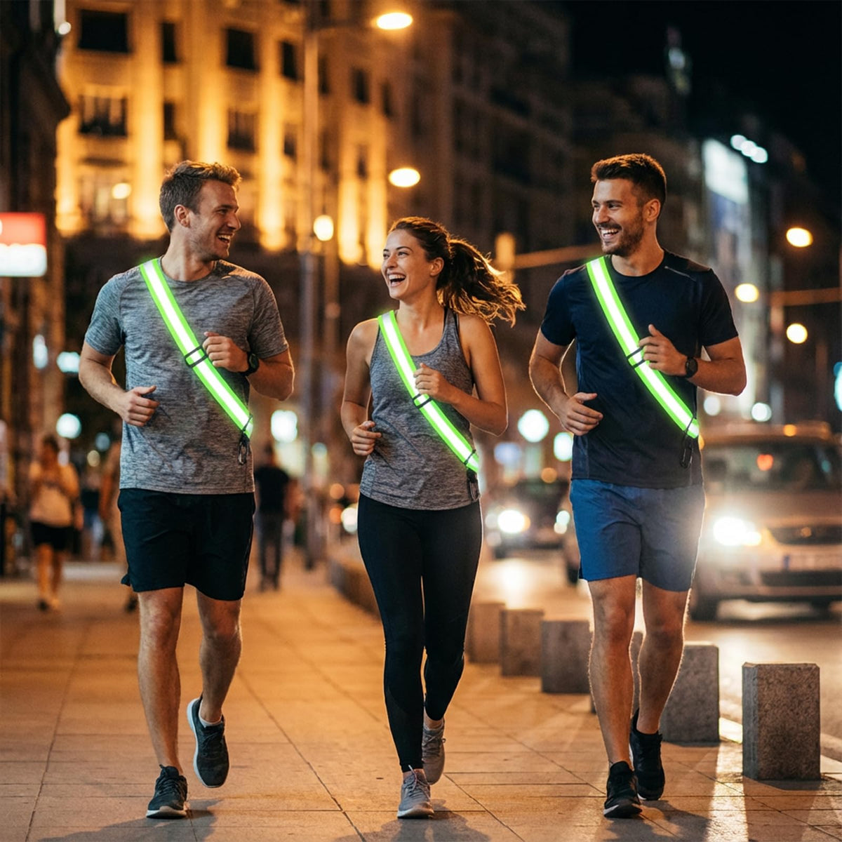 Tlence 10 Pack Reflective Sash for Walking, High Visibility Running Belt at Night, Adjustable Reflective Safety Straps with Clip, Elastic Reflectors Gear for Men Women Biking, Cycling, Dog Walking