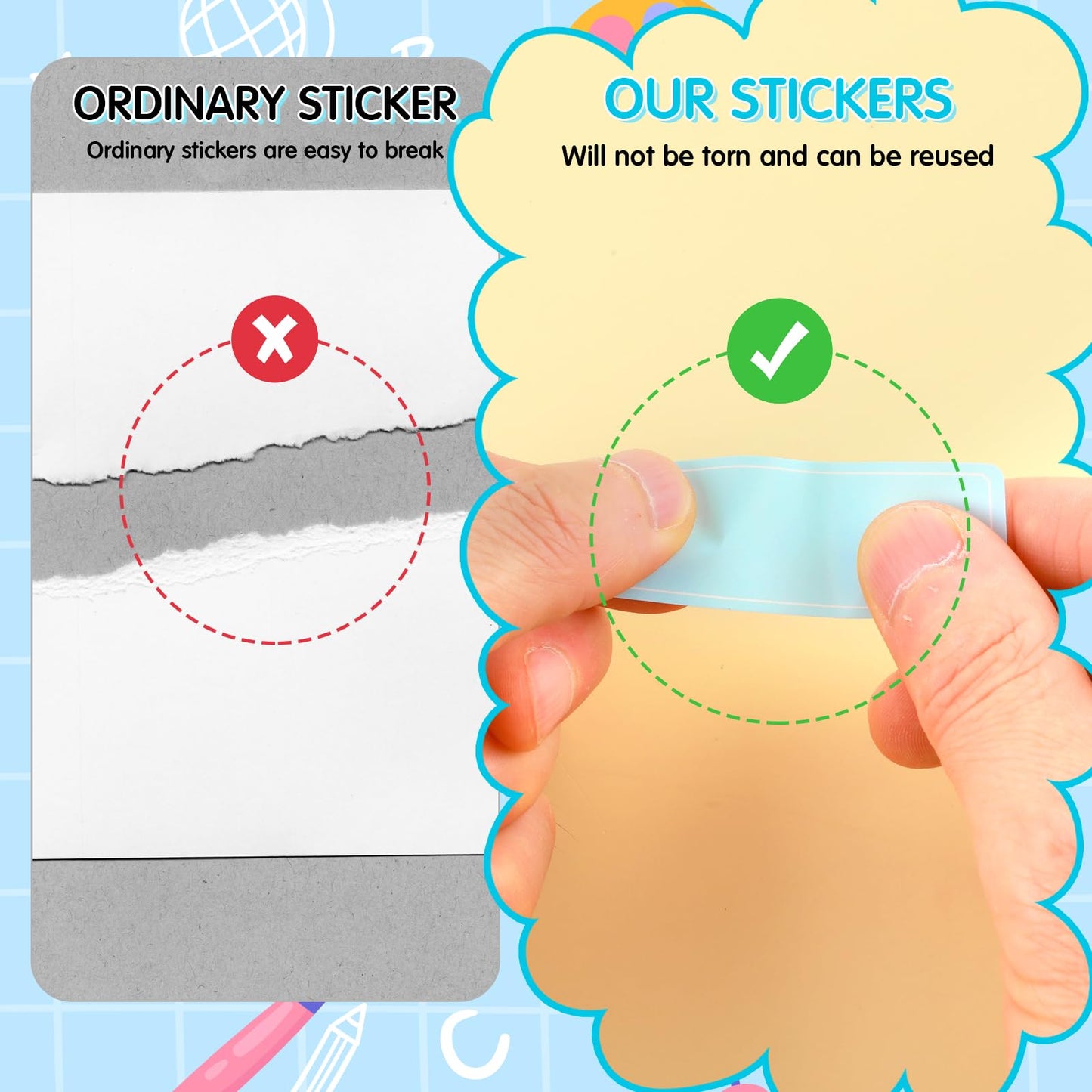 Waterproof Labels Stickers, Mabor 560 PCS Daycare Bottles Colored Removable Adhesive Name Label Stickers for Baby Kids School Supplies, Water Bottles,Home Storage Bottles