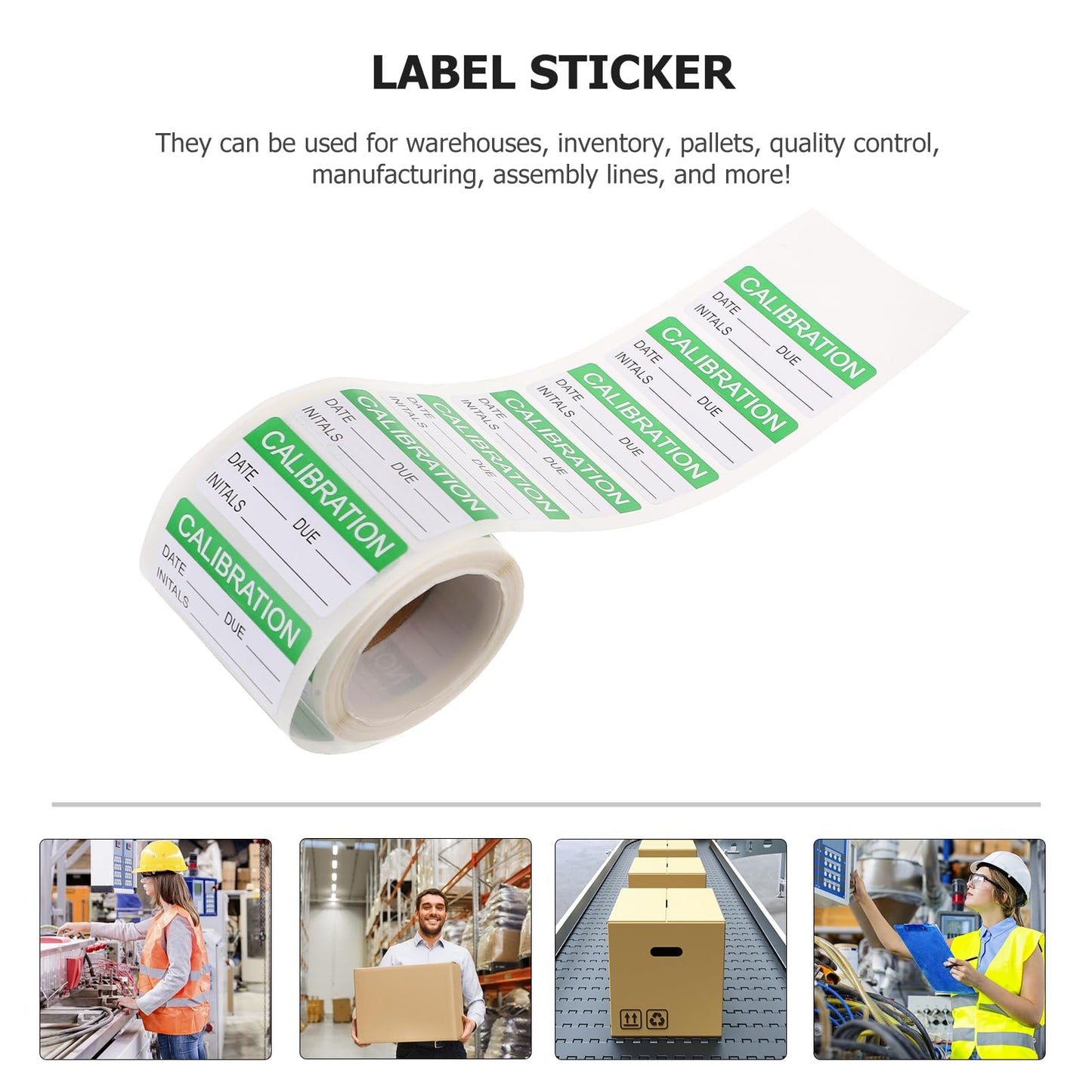1 Roll/300pcs Green Calibration Stickers - Quality Control Adhesive Labels for Laboratory and Industrial Use - Permanent Self-Adhesive, Easy Identification, 2.36 X 2.16 Inches