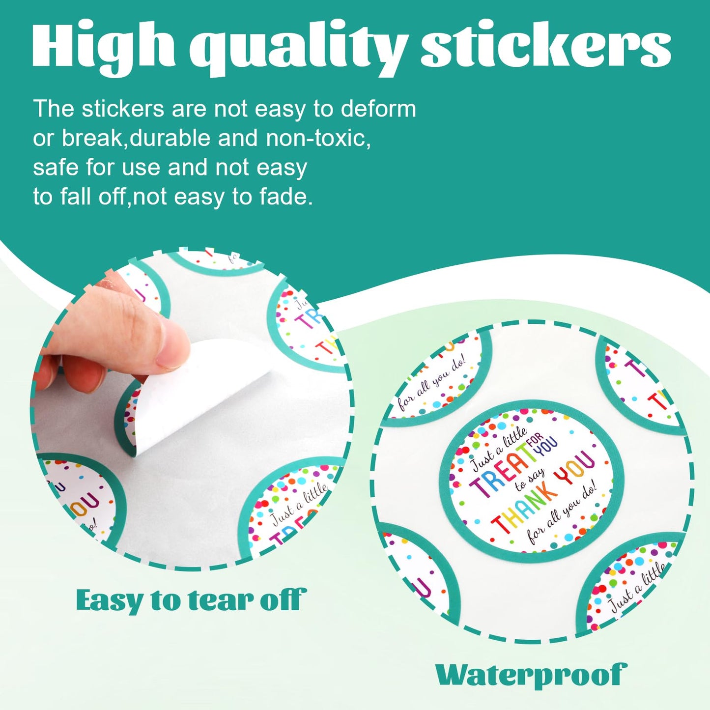 120 Pcs Thank You Stickers, 2 Inch Colored Dot Teacher Appreciation Stickers, Small Business & Gift Wrapping Labels 120 PCS