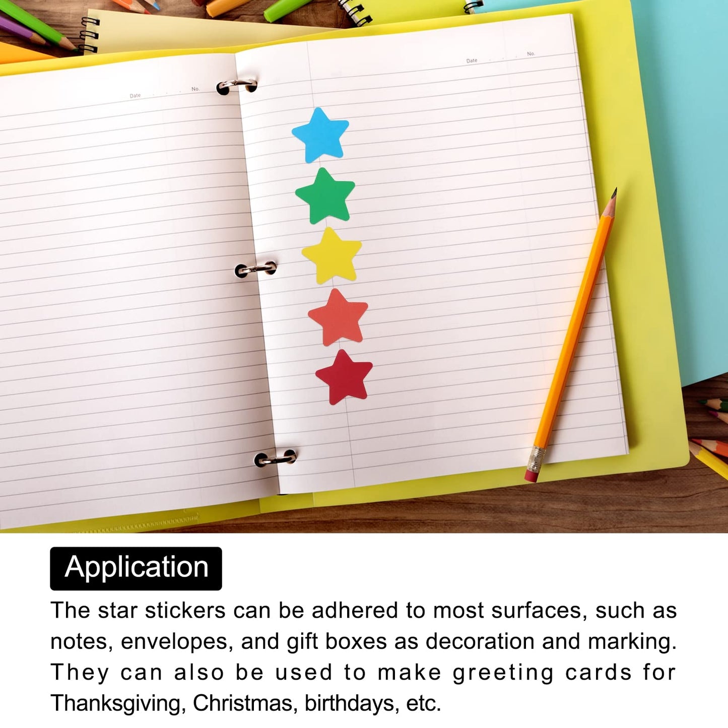 MECCANIXITY 1 Roll Star Stickers 1 Inch DIY Adhesive PVC Labels for Notes, Greeting Cards, Gift Boxes, 500 Count/Roll Purple