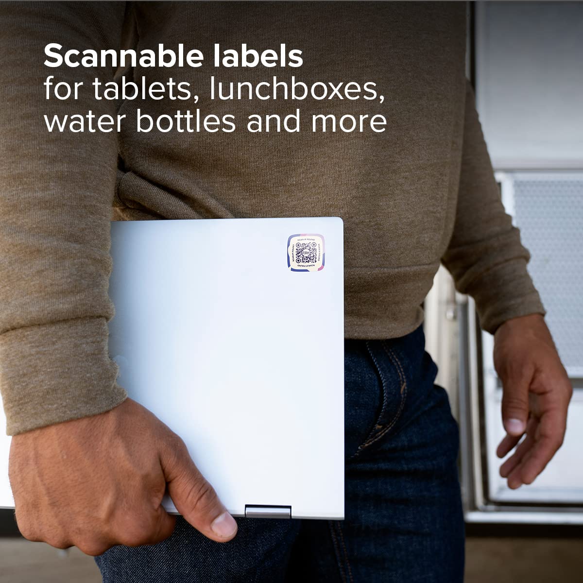 Tile Lost and Found Labels | QR Scannable Labels for Laptops, Water Bottles, Pet Collars, Kids Toys, Headphones and More | Android and iOS Devices | Scratch Proof | Adhesive | 25 Labels
