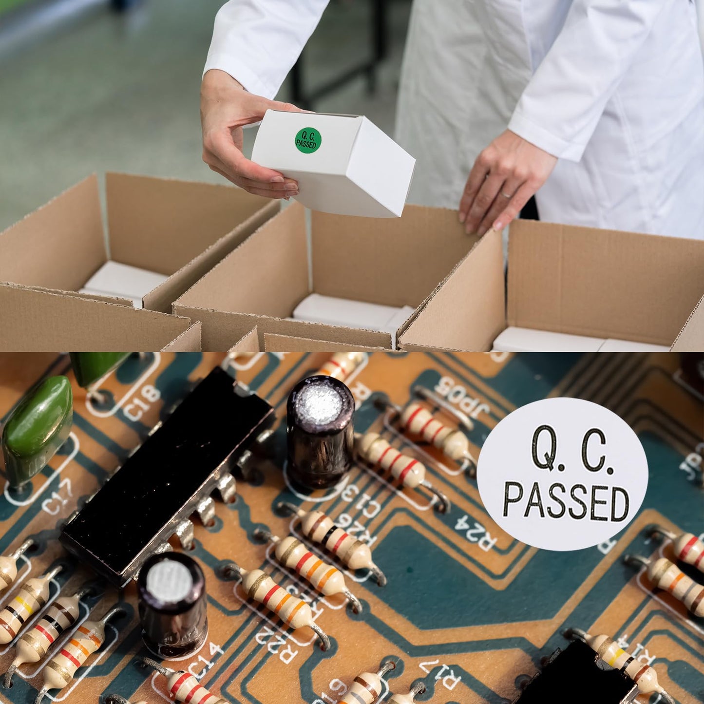 PATIKIL QC Passed Stickers 0.5", 30 Sheet Oval Adhesive Labels for Warehouse Inventory Quality Control Check Test, White