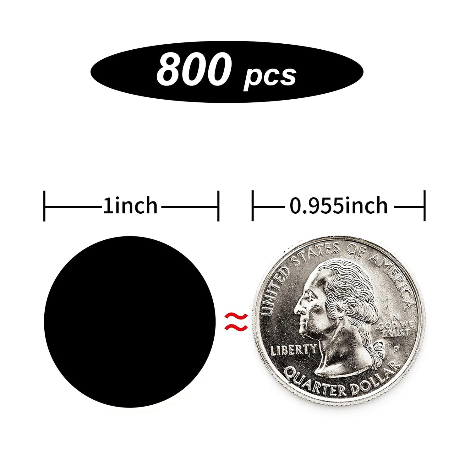 Starboling 800Pcs 1 Inch Black Round Color Coding,Dot Stickers Labels,Can Writing for Office,Student Classroom and Other Scenarios Black 1 Inch