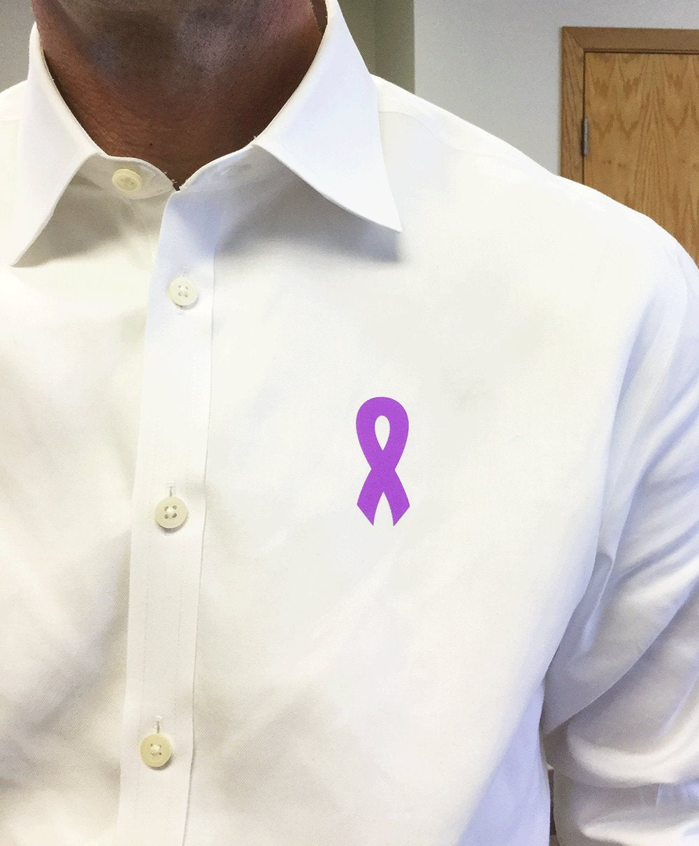 Purple Awareness Ribbon Stickers 2 Inch 500 Total Adhesive Labels