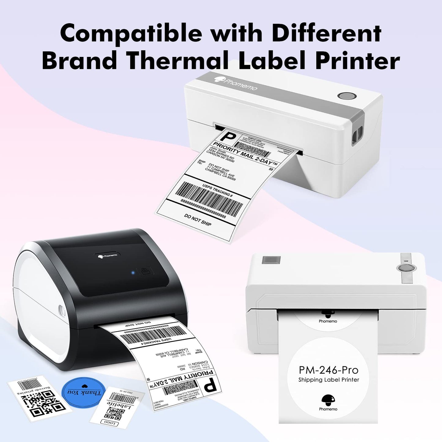 Phomemo Circle Label- 2" Thermal Round Label Multi-Purpose Roll Sticker Labels for DIY Logo Design, Barcode, 750Labels/Roll