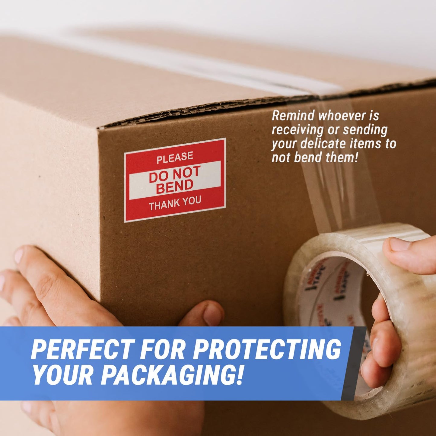 1200 Count - Please, DO NOT Bend Sticker Labels, 3 x 2 inch Rectangle Do Not Fold Labels for Handling Instructions, Shipping Warning, Fragile Shipments