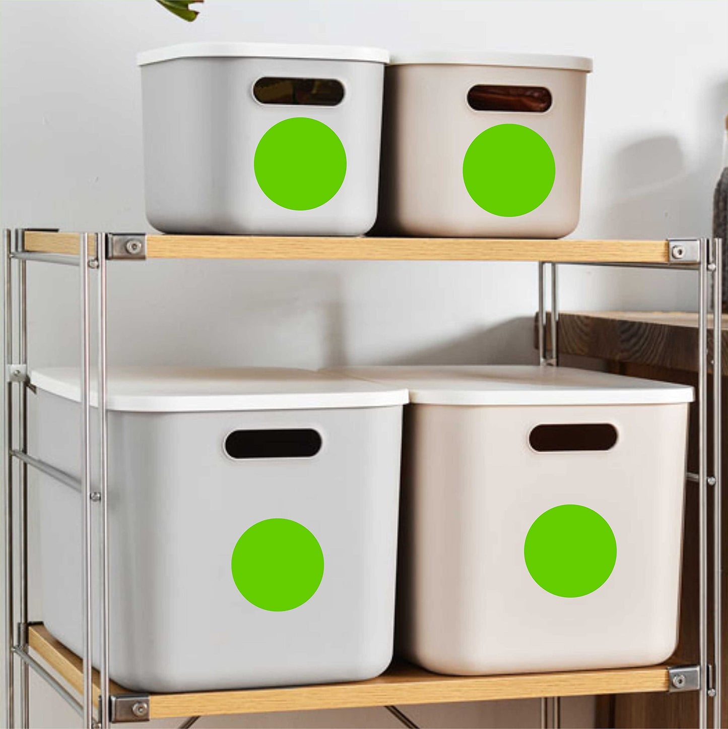 PARLAIM 2 Inch Round Permanent Adhesive Color-Code Dot Stickers,500 per Roll dots Label Dispenser Box, Circle Stickers Label(Light Green) Light Green 1 Roll-500 Pack