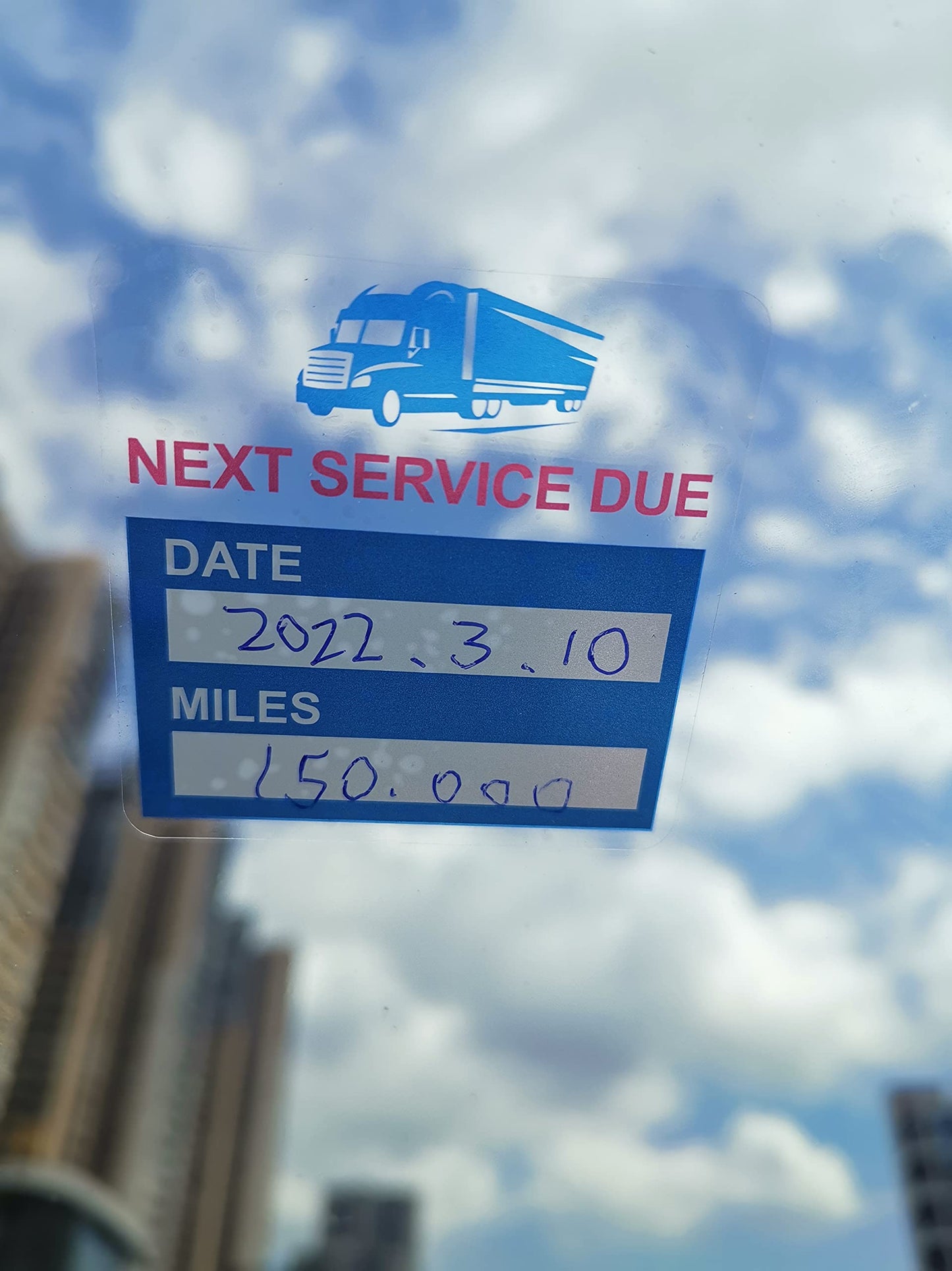 2x2 inch 54PCS Next Service Due Static Cling Labels Easy Remove Truck Oil Change Stickers - Static Cling Windshield Labels-Poskornwel