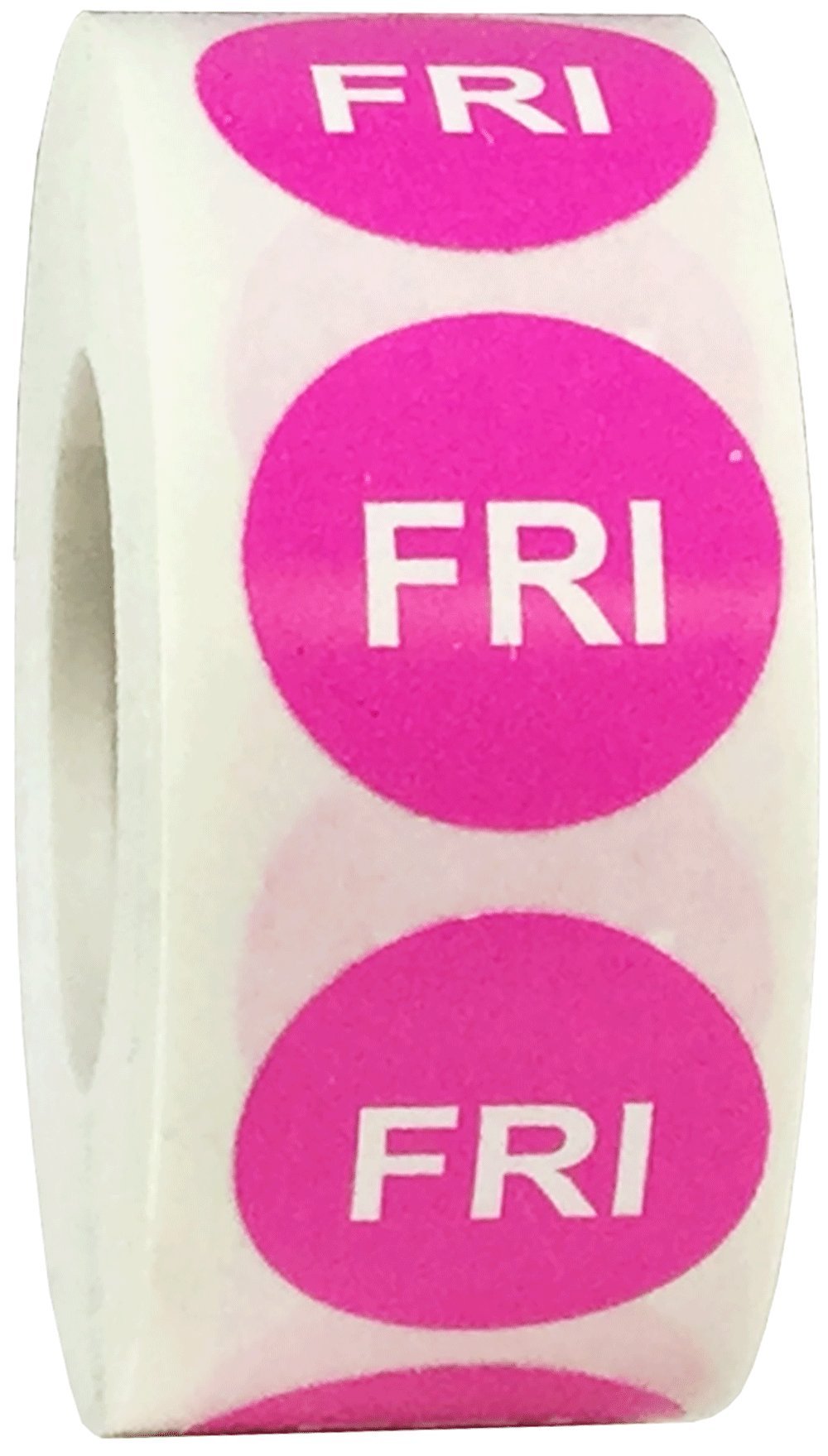 Hot Pink Friday Circle Dot Stickers, 3/4 Inch Round, 500 Adhesive Labels on a Roll for Scheduling, Organization, Task Management, and Inventory - Made in The USA