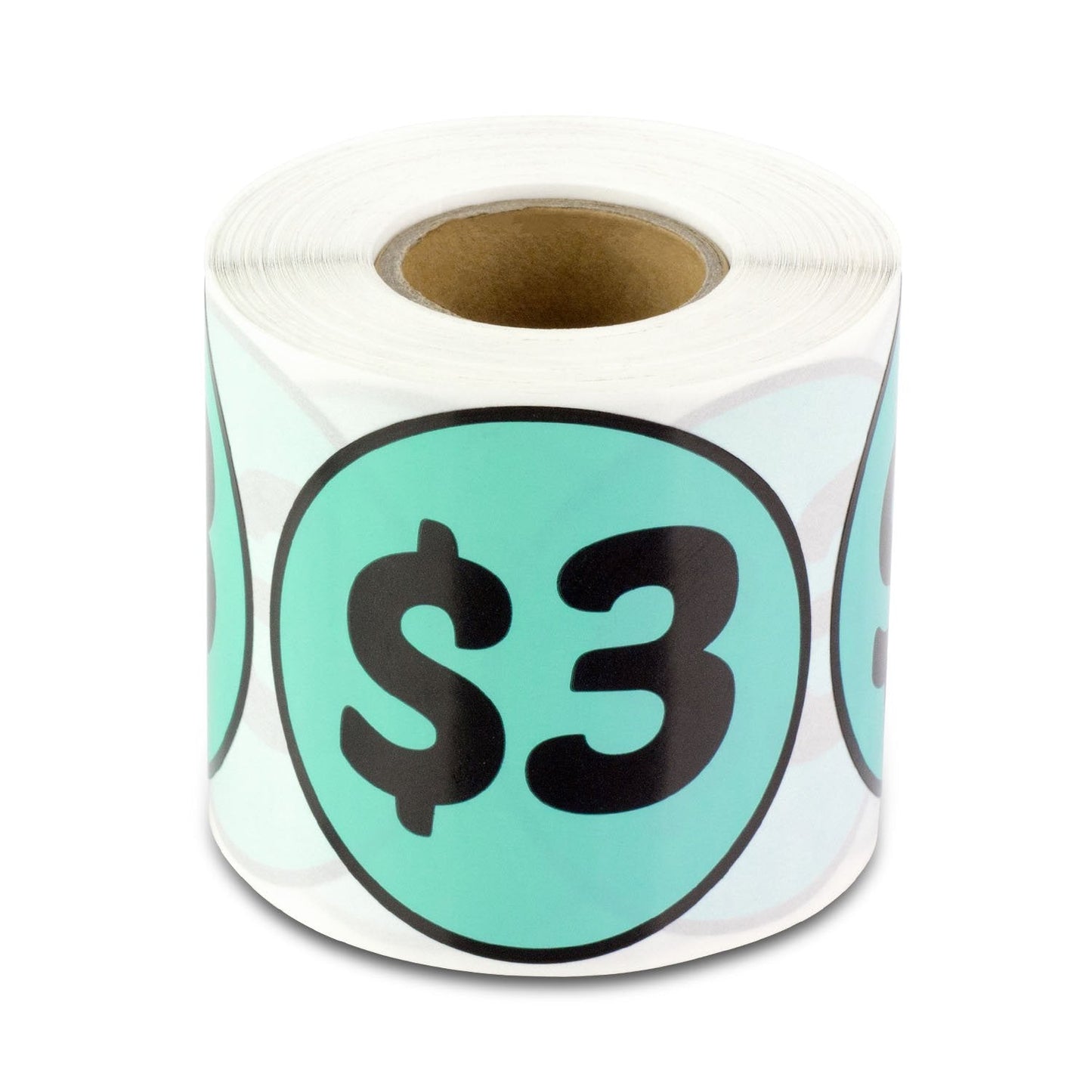 3 Dollar Price Stickers (2 inch, Turquoise, Circle Dot - 300 Labels) 3 Dollar Stickers for Garage Sales, Yard Sales, or Retail Stores 1 Roll $3 / Blue
